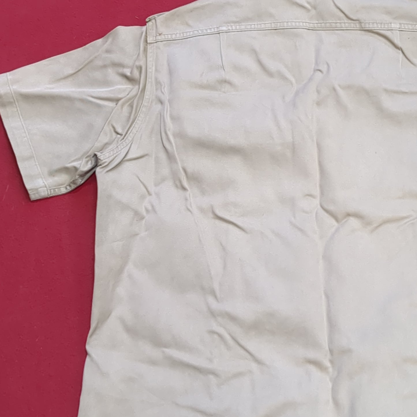 Vintage Vietnam US Army Medium Men's Uniform Tan 445 Short-Sleeve Shirt Good Condition (aa15-8)