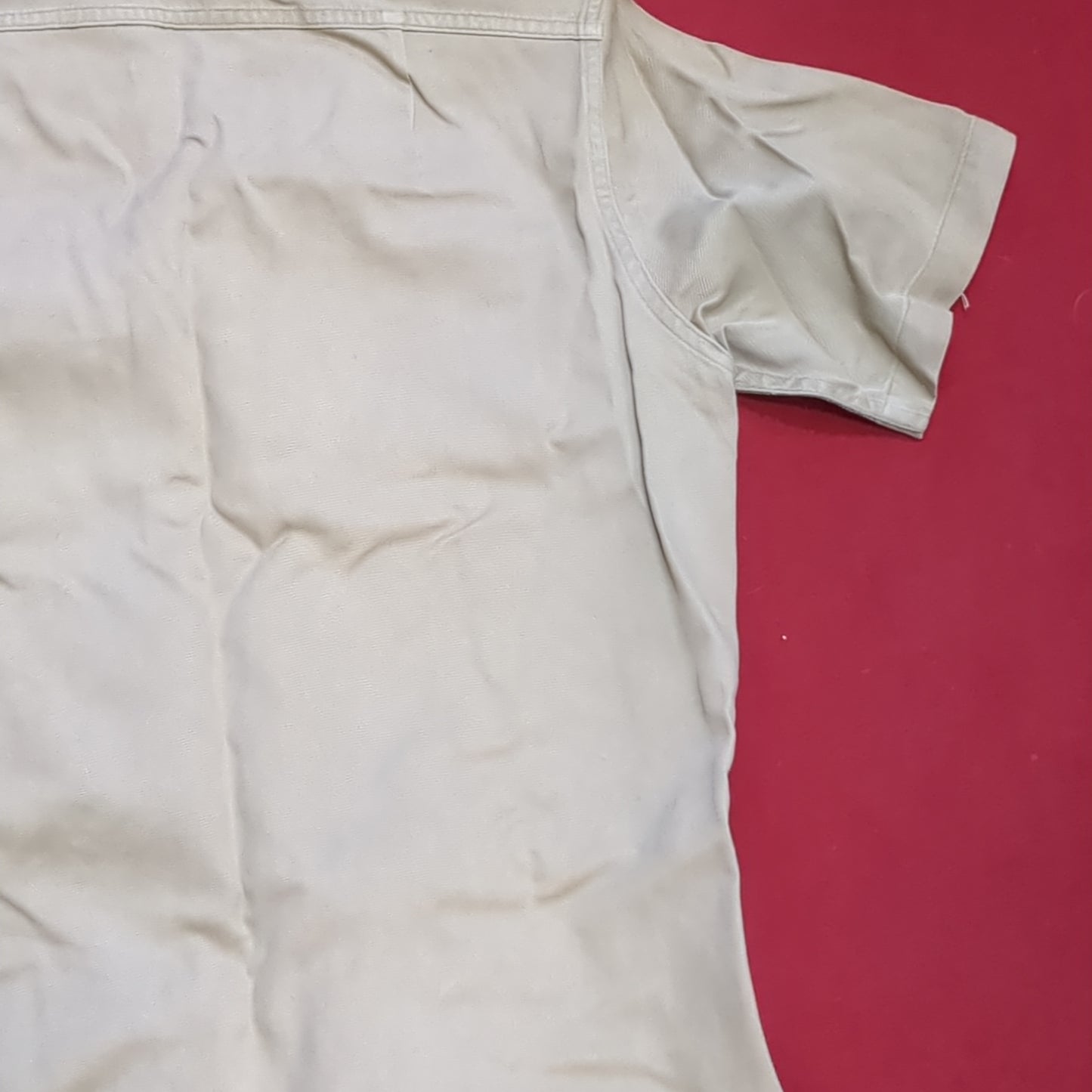 Vintage Vietnam US Army Medium Men's Uniform Tan 445 Short-Sleeve Shirt Good Condition (aa15-8)