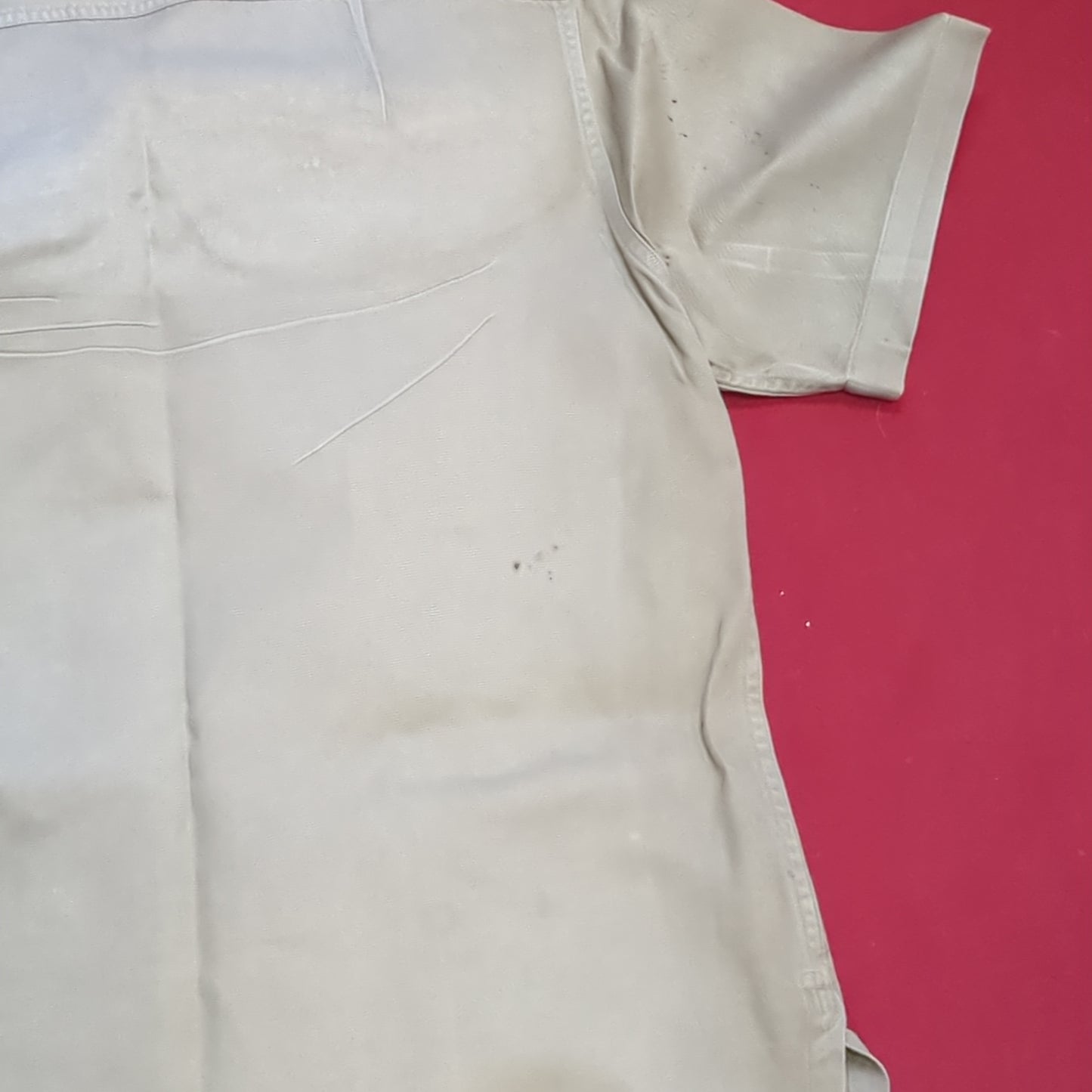 Vietnam Era US Army Men's Medium Tan 8.2 oz Short-Sleeve Shirt Good Condition (04g 25g-13)