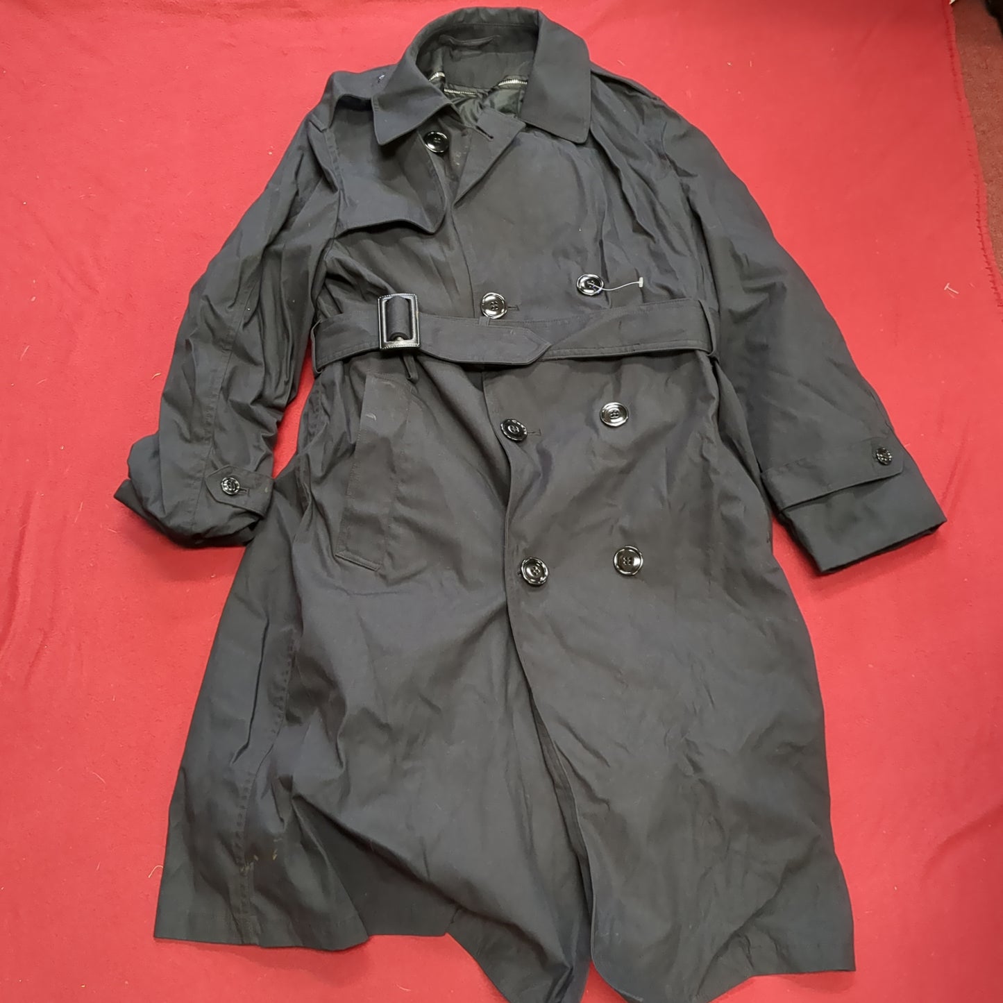 NOS US Army 36XS Black All-Weather Overcoat Dress Uniform (BA07-11)
