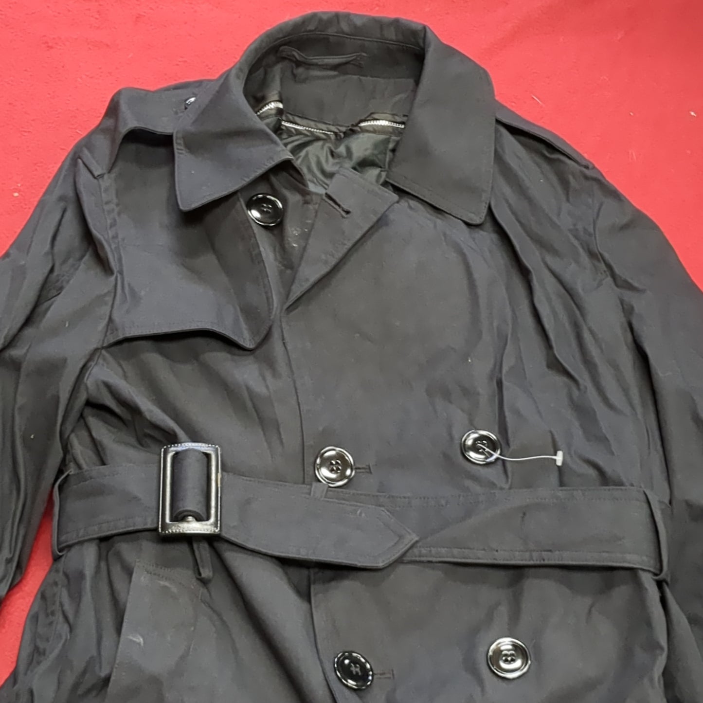 NOS US Army 36XS Black All-Weather Overcoat Dress Uniform (BA07-11)