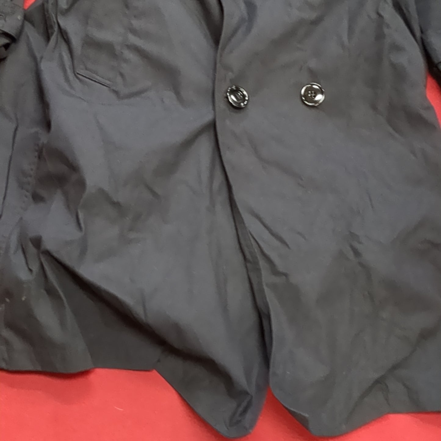NOS US Army 36XS Black All-Weather Overcoat Dress Uniform (BA07-11)