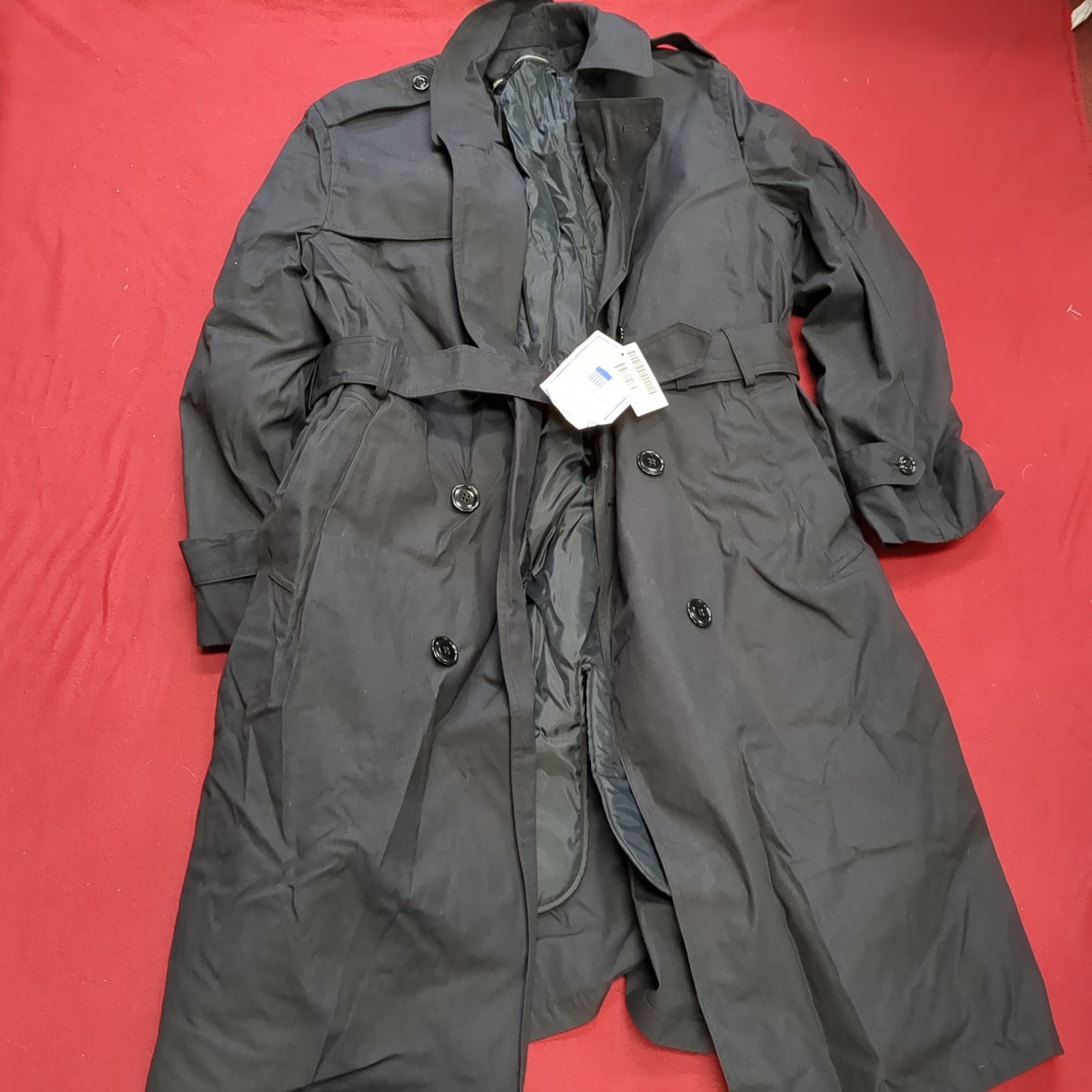 NWT US Army 40 Regular Black All-Weather Overcoat Dress Uniform (BA07-3)