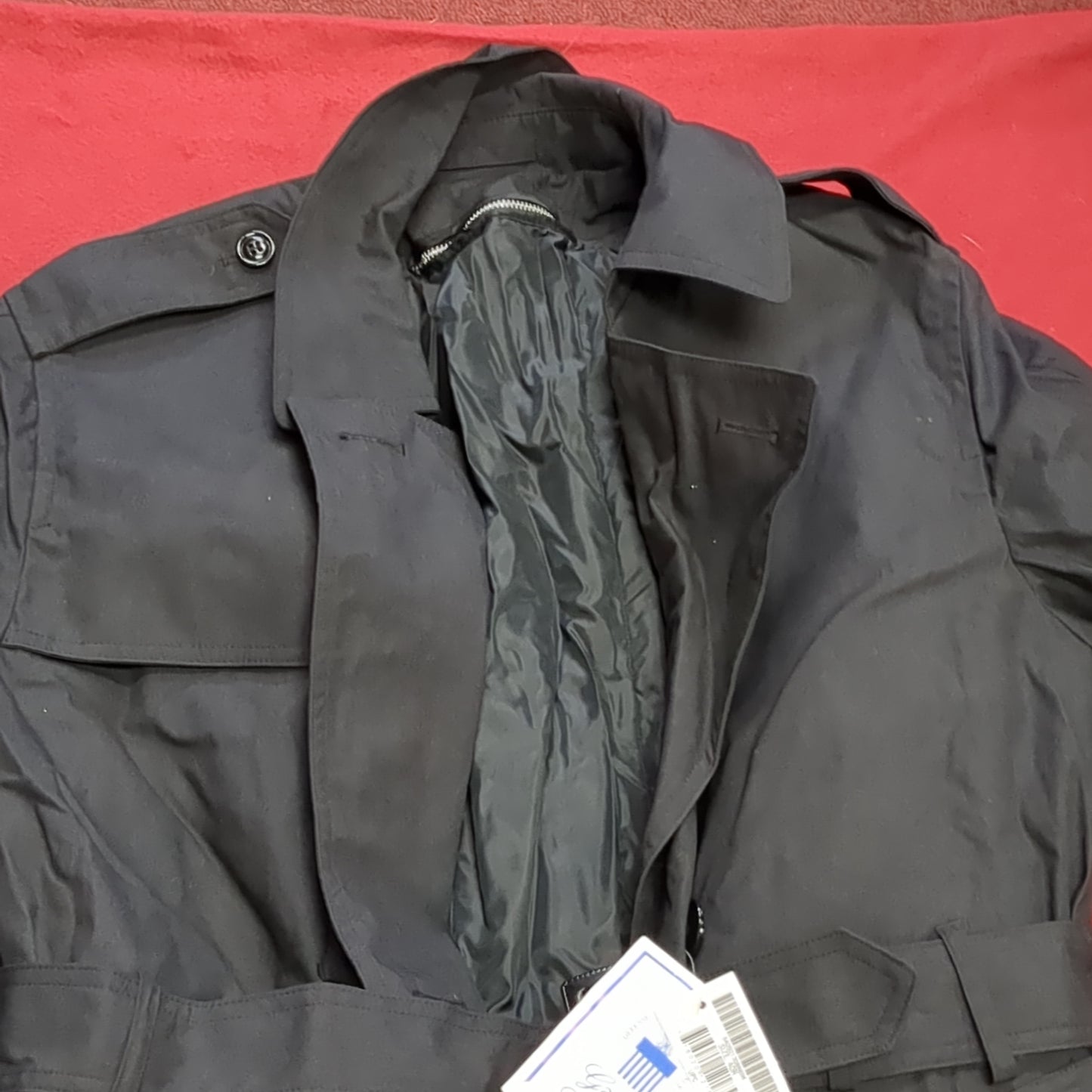 NWT US Army 40 Regular Black All-Weather Overcoat Dress Uniform (BA07-3)