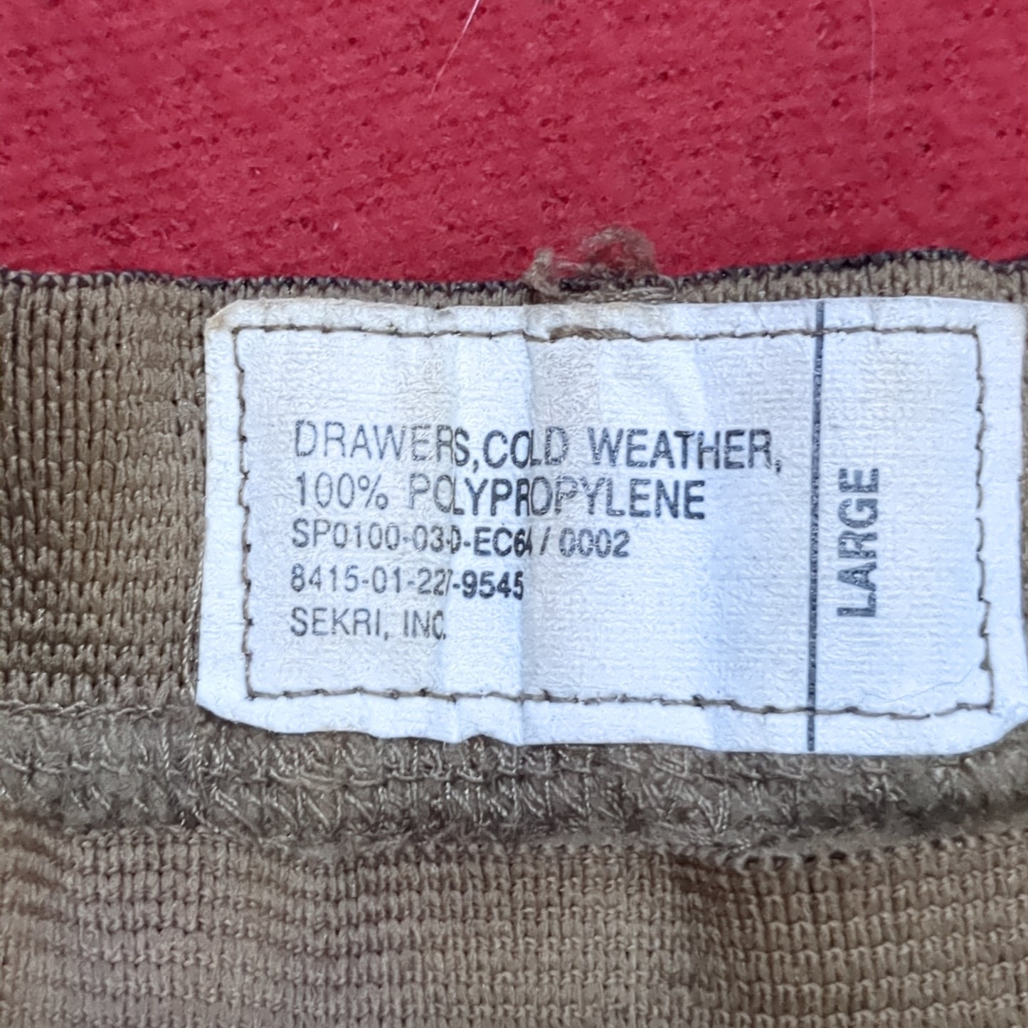 US Army Large '90s Brown Cold Weather Poly-Pro Pants Used (fa04-g542)