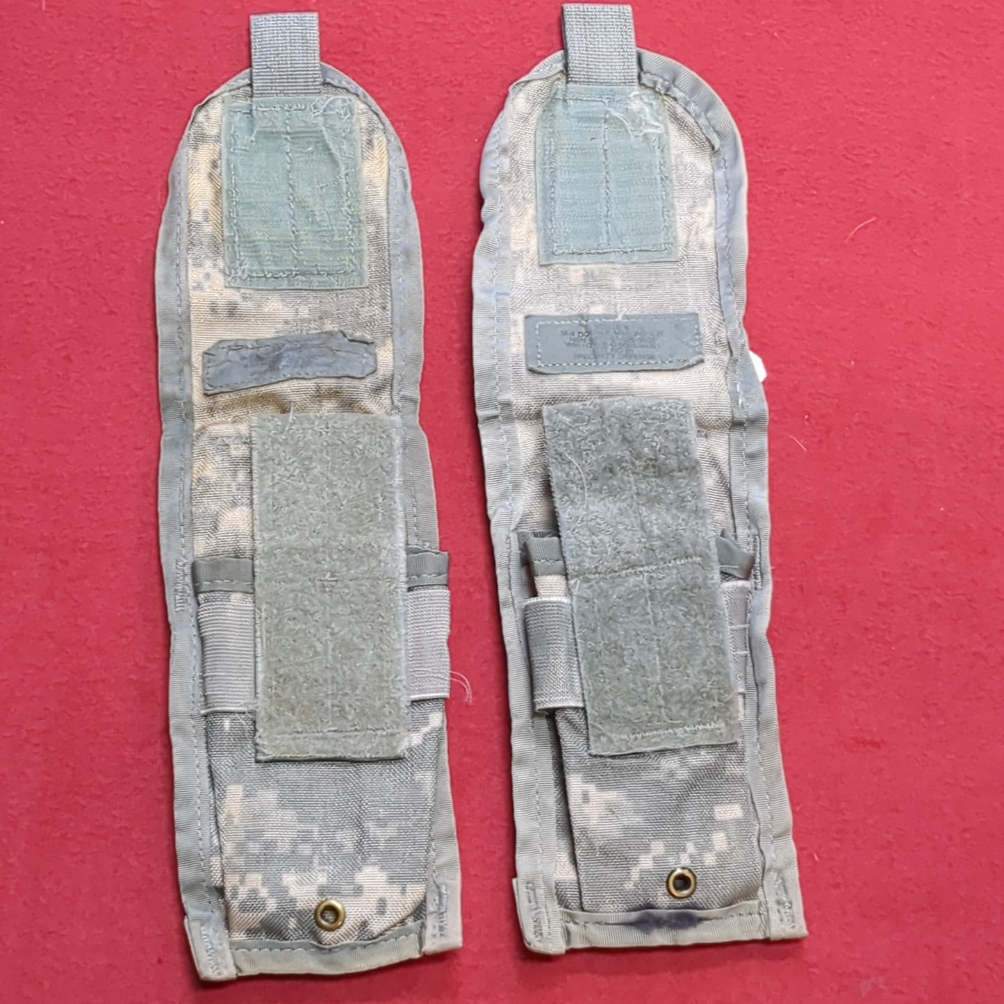 LOT of 2 - US Army Double 2 Magazine Molle Pouch ACU UCP Used (fb12-g93)
