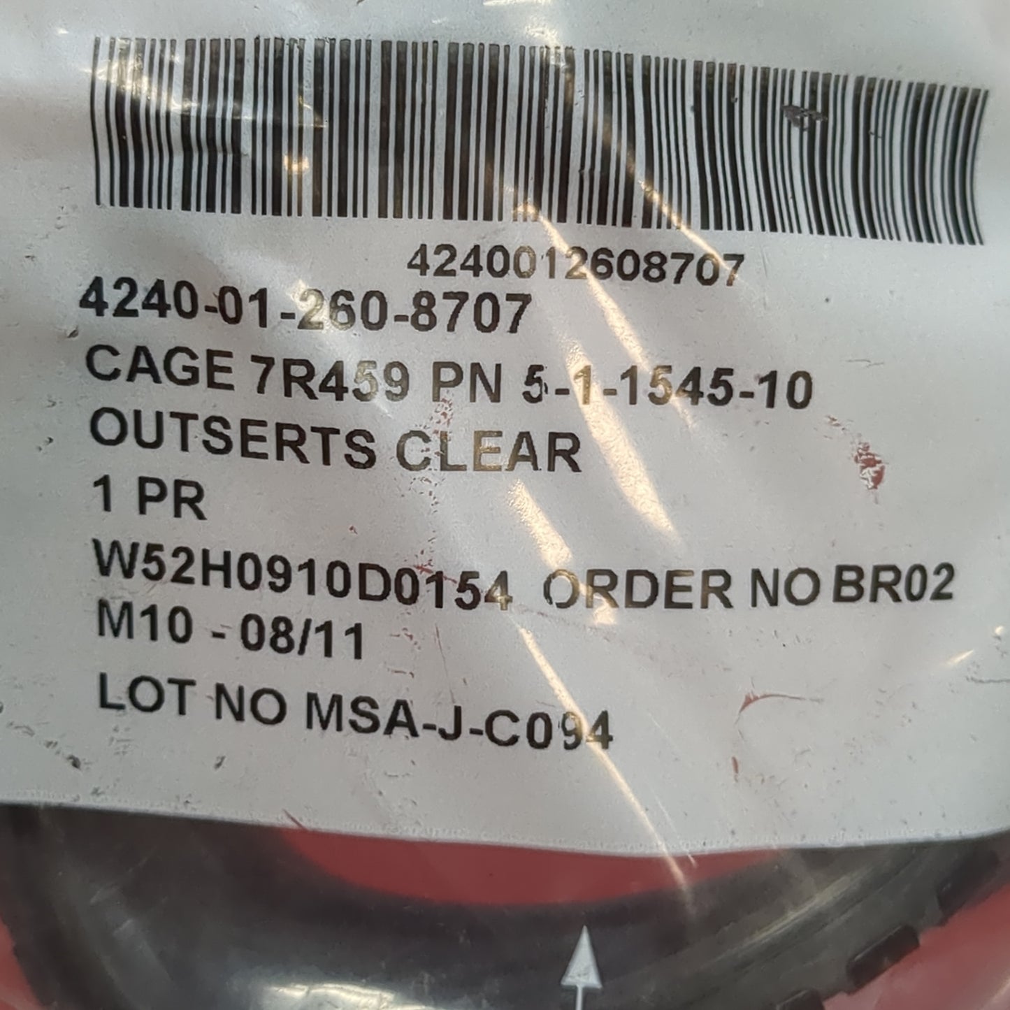 NOS US Army M-10 Outserts Clear Lens (CBRN ac01-APR236)