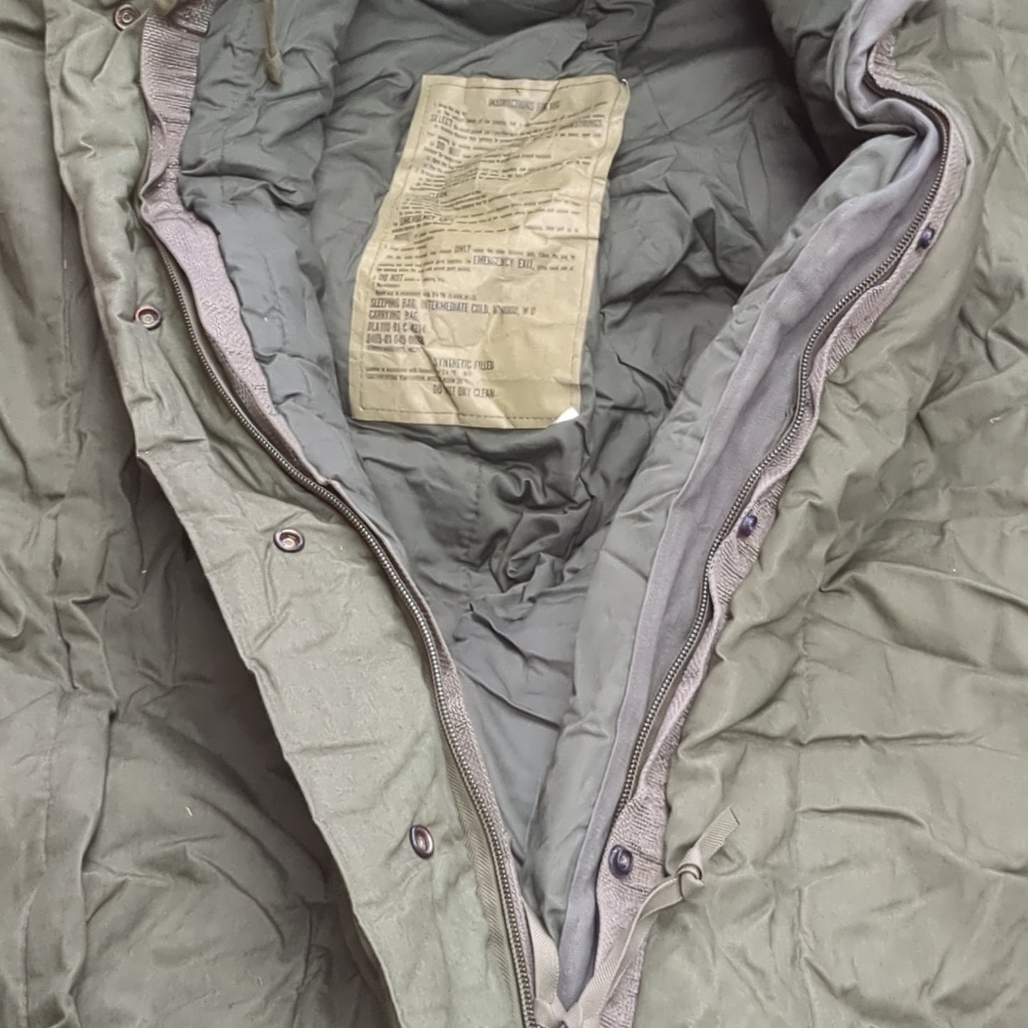 1980s USGI Intermediate Cold Weather Sleeping Bag Olive Green OD (BB03-SEP161)
