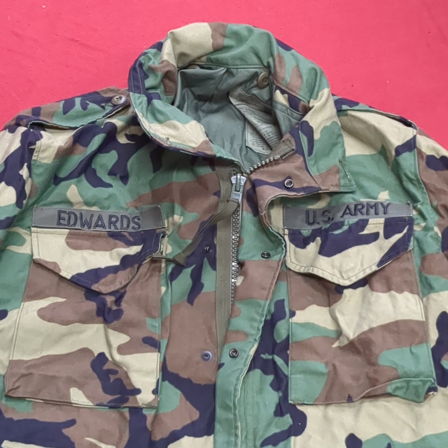 US Army Medium/Regular BDU Woodland Man's Cold Weather Field Jacket (fa14-SEP165)