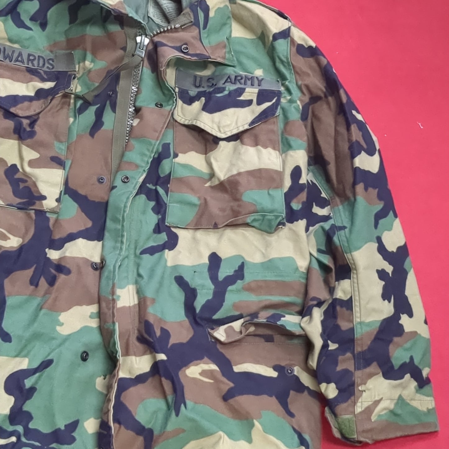US Army Medium/Regular BDU Woodland Man's Cold Weather Field Jacket (fa14-SEP165)