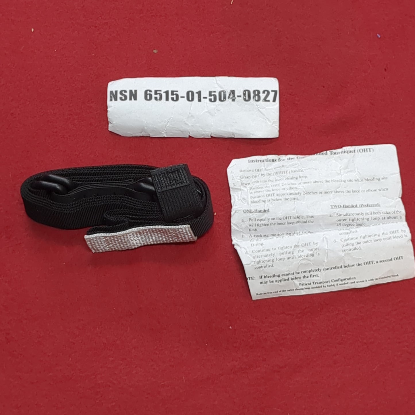 NOS US Army One-Handed OHT Tourniquet 6515-01-504-0827 (SEP181-ca02-34cr)