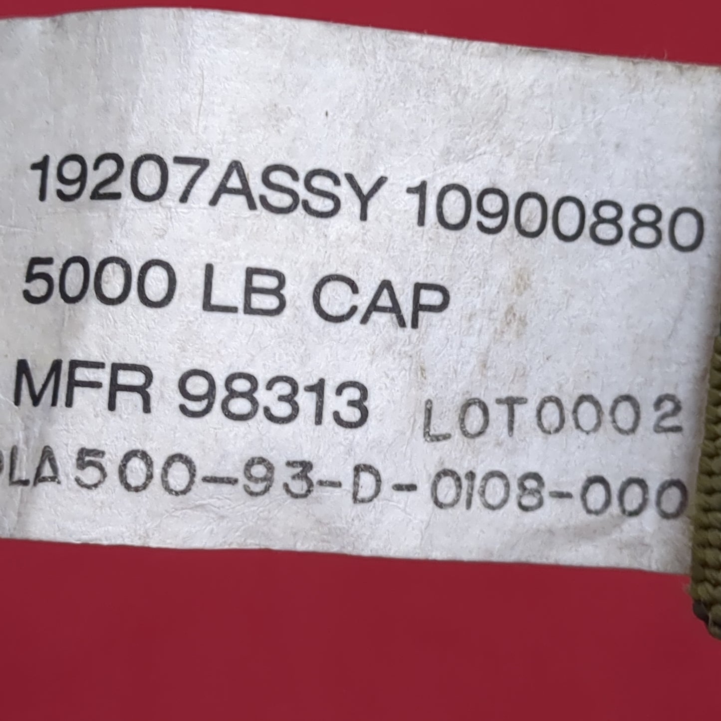 NOS US Army 5000lb Tie-Down Cargo Ratchet Strap (BA04-OCT21)