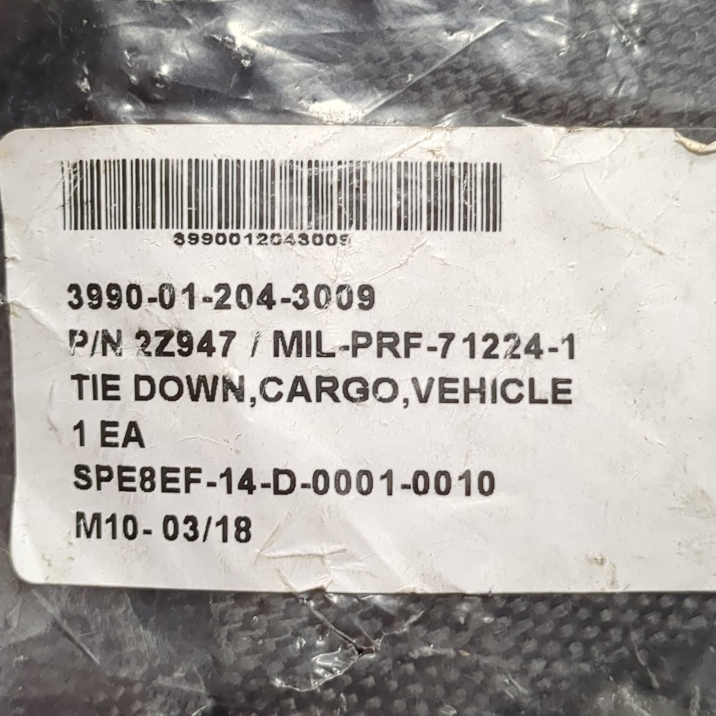 NOS US Military Tie-Down, Cargo Vehicle 3990-01-204-3004 (BA04-OCT22)