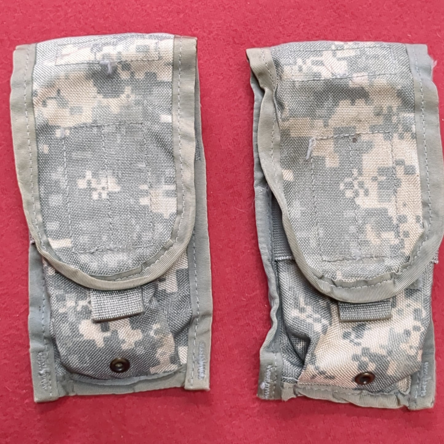 LOT of 2 - US Army Double 2 Magazine Molle Pouch ACU UCP Used (fb12-OCT63)