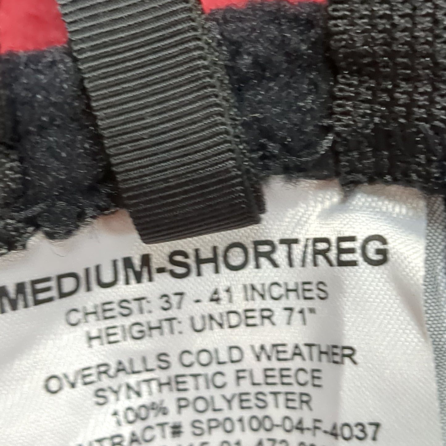 NOS USGI Medium Short Regular 6912 BLACK FLEECE Bib Excellent Condition (31o- da15-06)