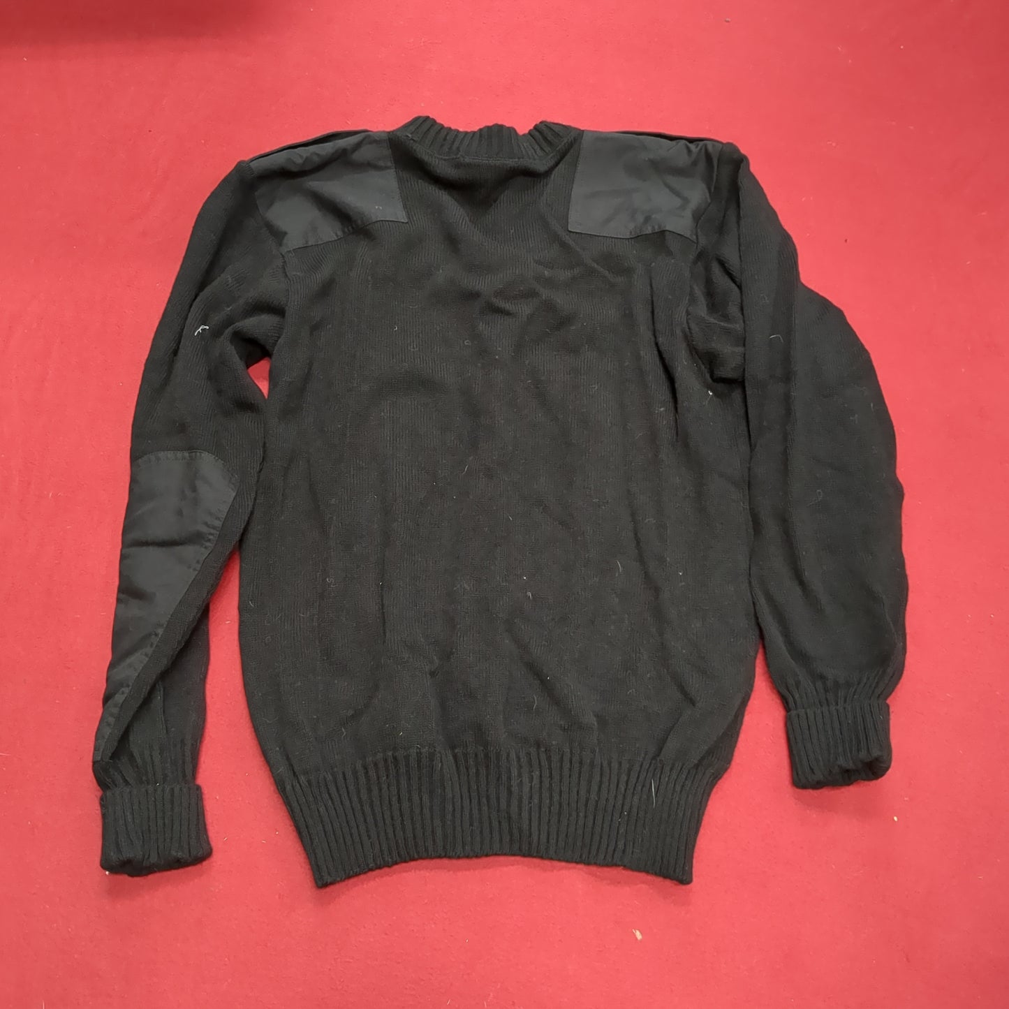 Vintage CITADEL Large V-NECK SWEATER Black Pull-Over Acrylic Excellent Condition (31o- da15-09)