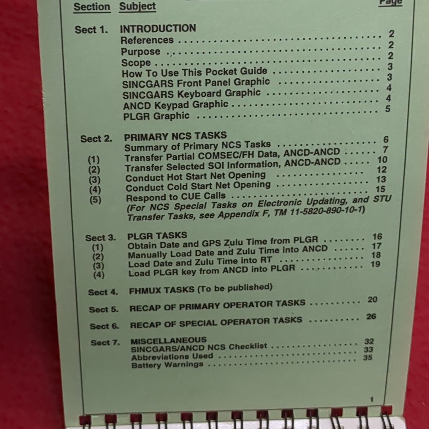 US Army 1994 June SINCGARS ICOM GROUND RADIOS GPS RECEIVER Pocket Guide TM 11-5820-890-10-7 Used (26o- da13-MAY114)