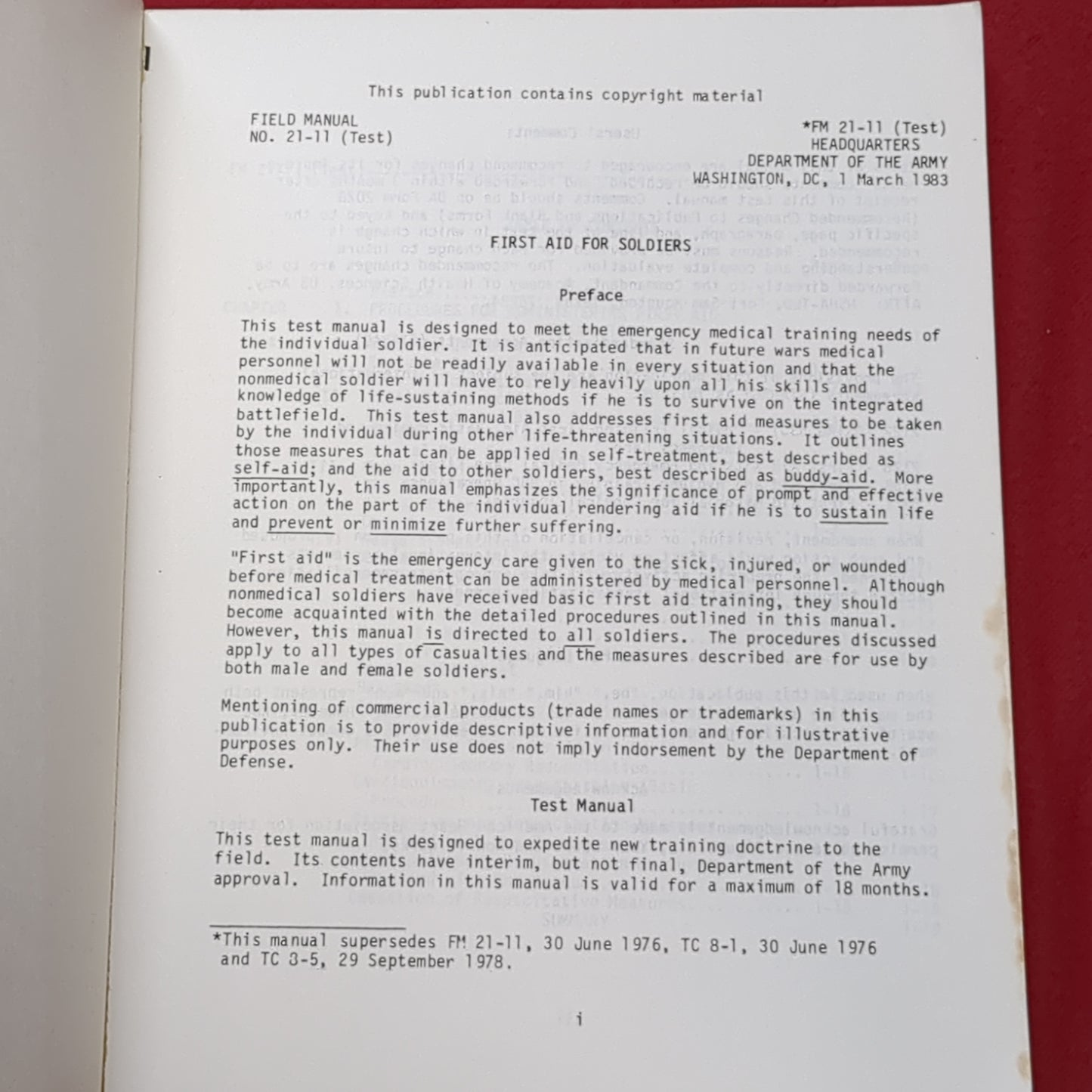BOOK: March 1983 First Aid For Soldiers (box2)