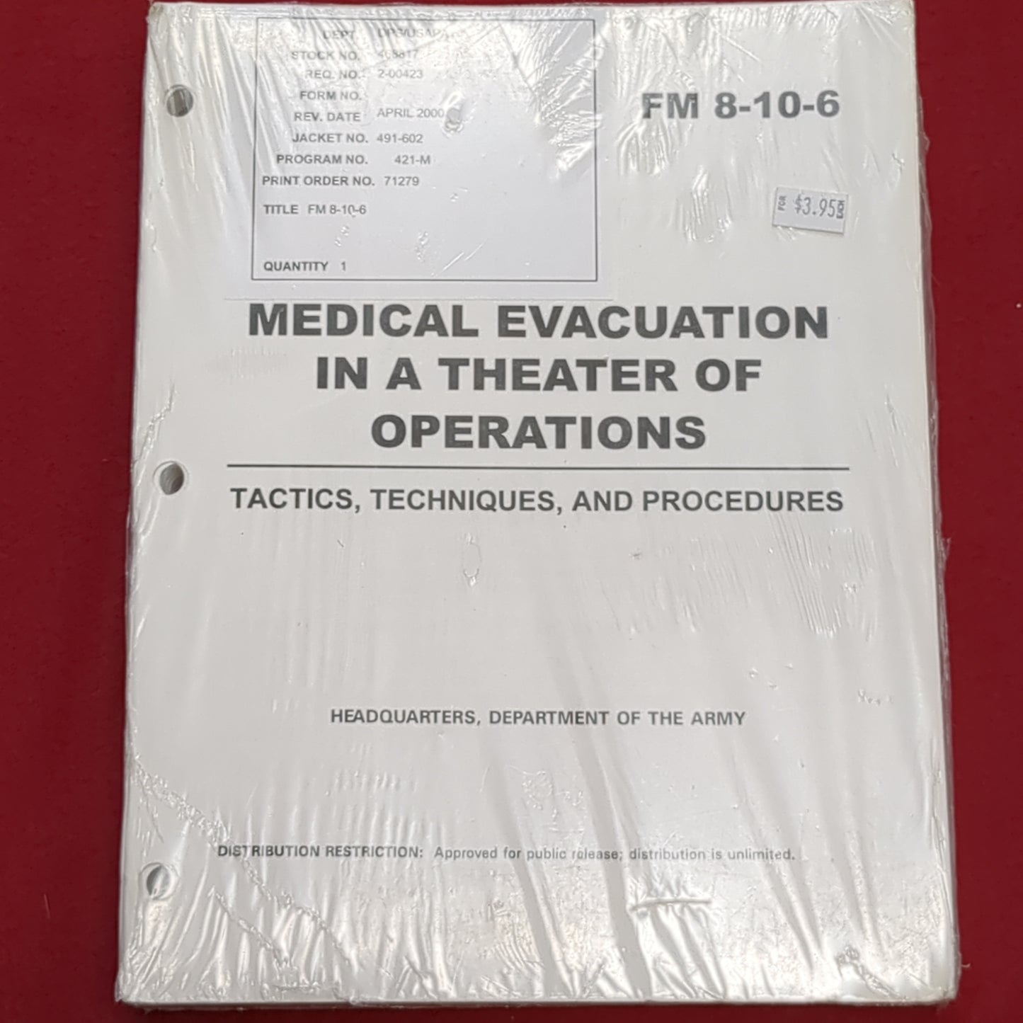 BOOK: April 2000 Medical Evacuation In A Theater Of Operations (box2)