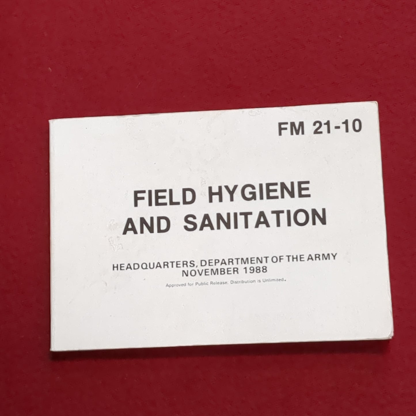 BOOK: November 1988 Field Hygiene and Sanitation (box2)
