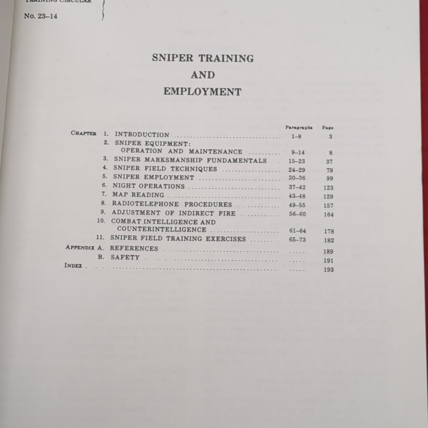 BOOK: WEAPONS U.S. ARMY SNIPER TRAINING MANUAL (box4)