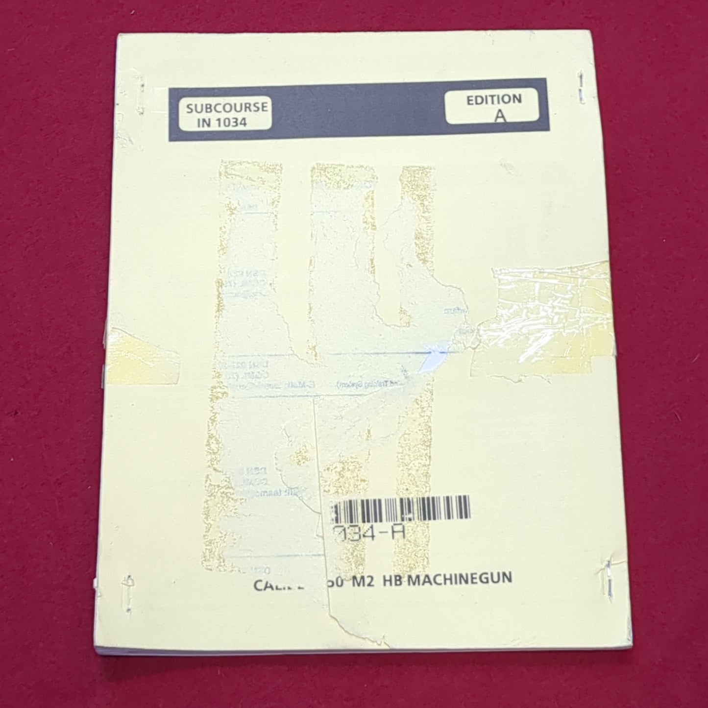 BOOK: CALIBER .50 M2 HB MACHINEGUN EDITION A (box4)
