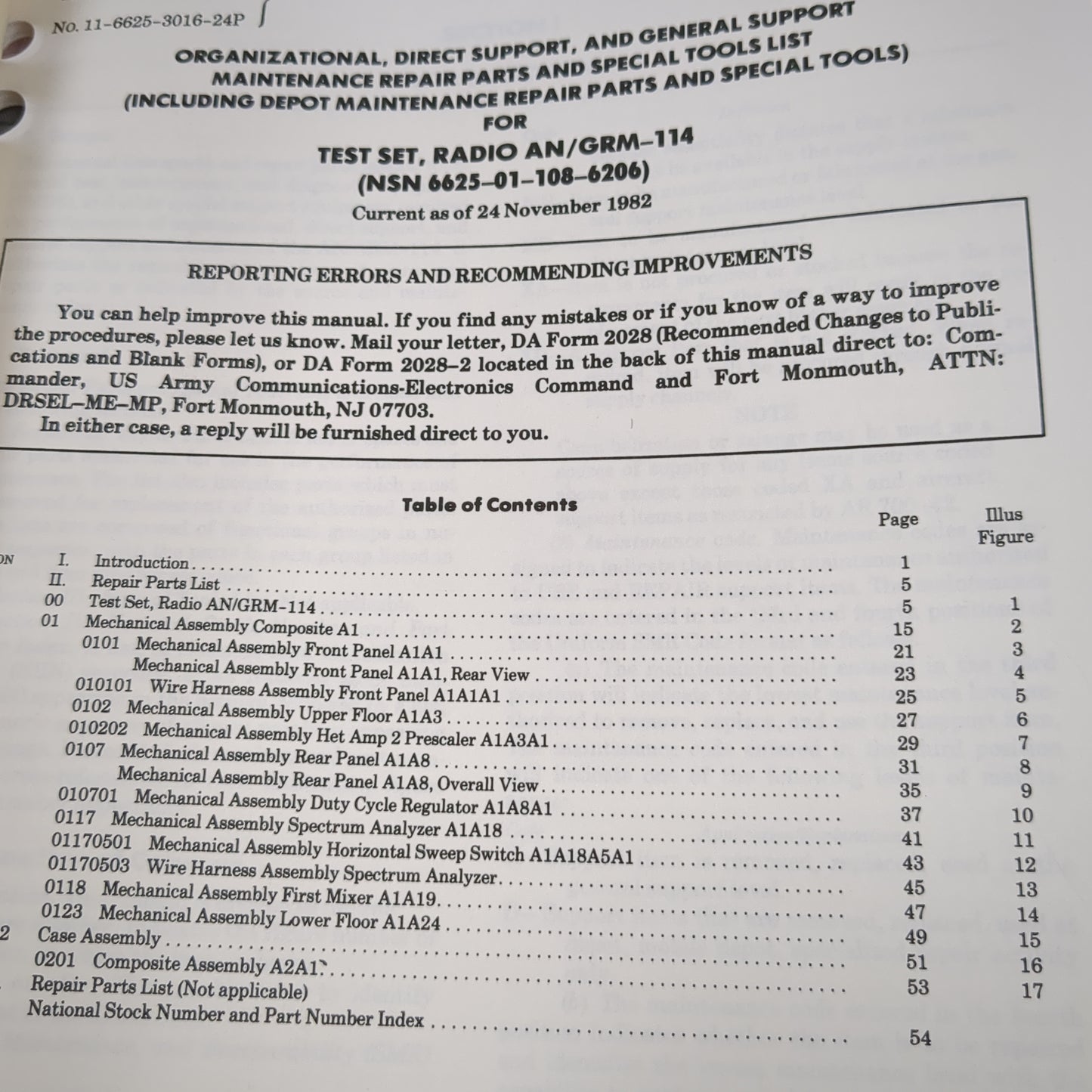 BOOK: TECHNICAL MANUAL ORGANIZATIONAL, DIRECT SUPPORT, AND GENERAL SUPPORT MAINTENANCE REPAIR PARTS AND SPECIAL TOOLS LIST (INCLUDING DEPOT MAINTENANCE REPAIR PARTS AND SPECIAL TOOLS FOR TEST RADIO AN 20 MAY 1983(box5)
