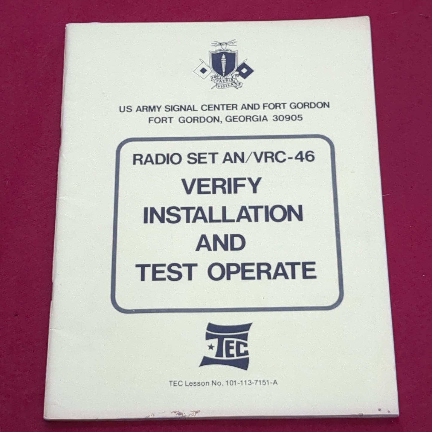 BOOK: RADIO SET AN/VCR-46 VERIFY INSTALLATION AND TEST OPERATE (box5)