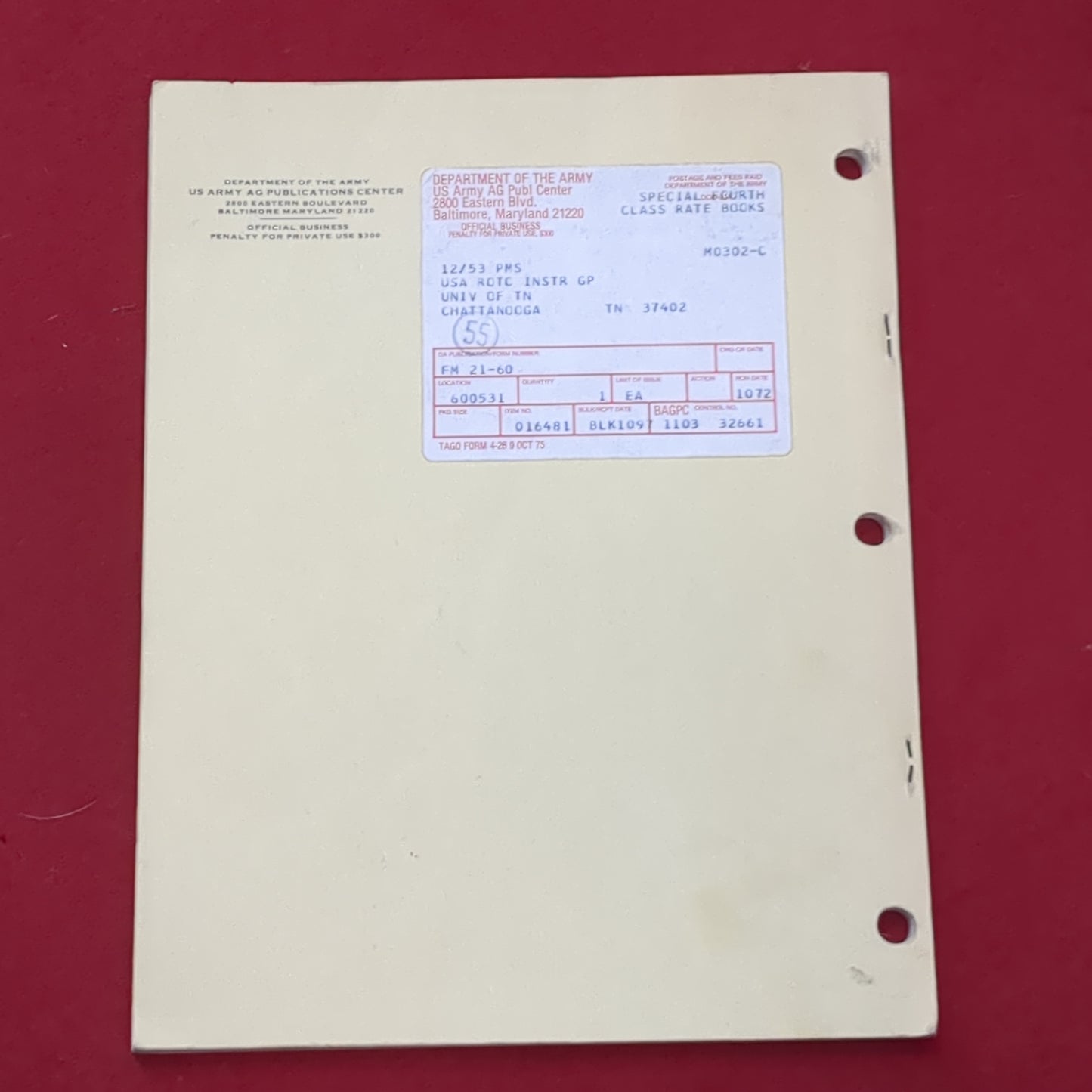 BOOK: FIELD MANUAL VISUAL SIGNALS (box6)