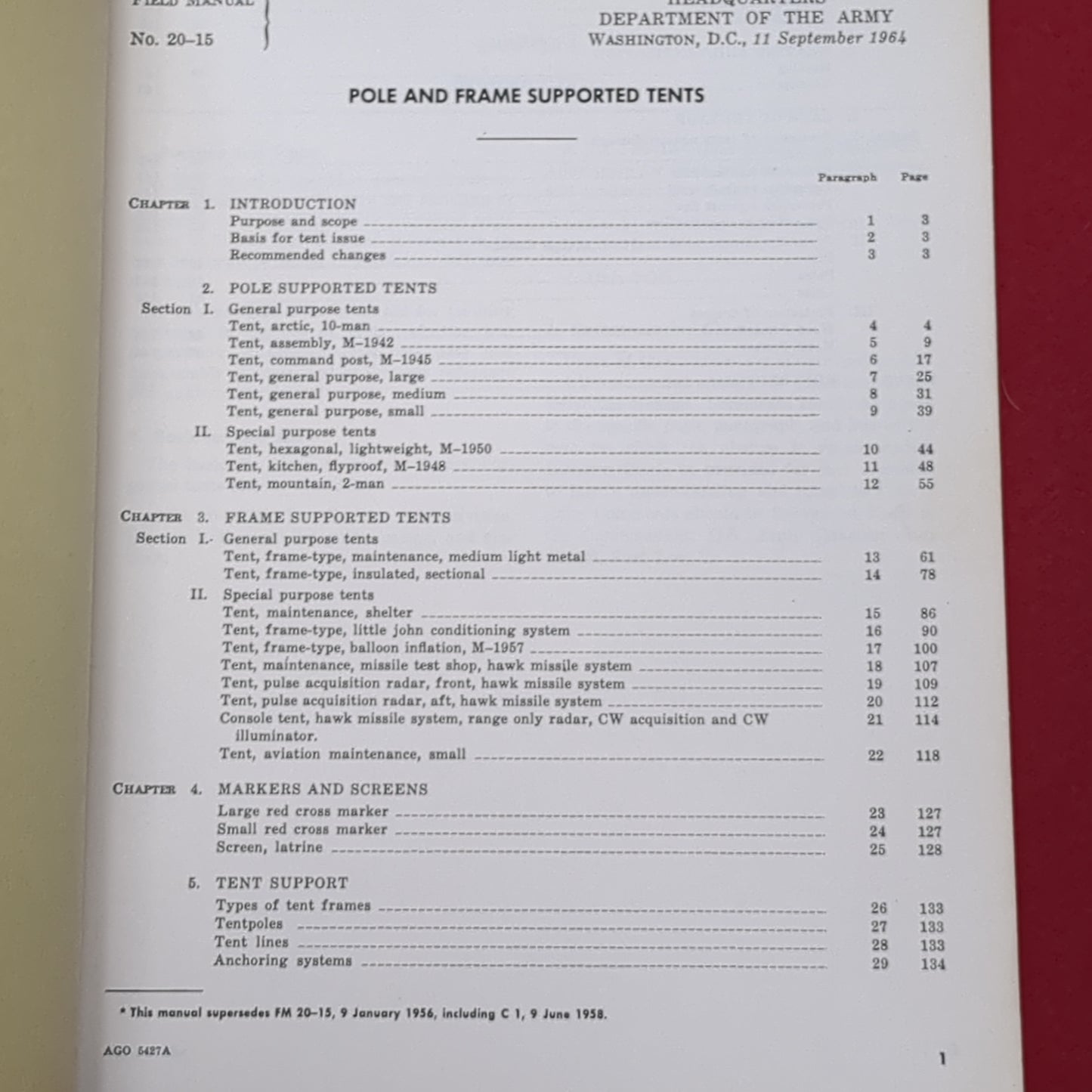 BOOK: POLE AND FRAME SUPPORTED TENTS SEPTEMBER 1964 (box6)