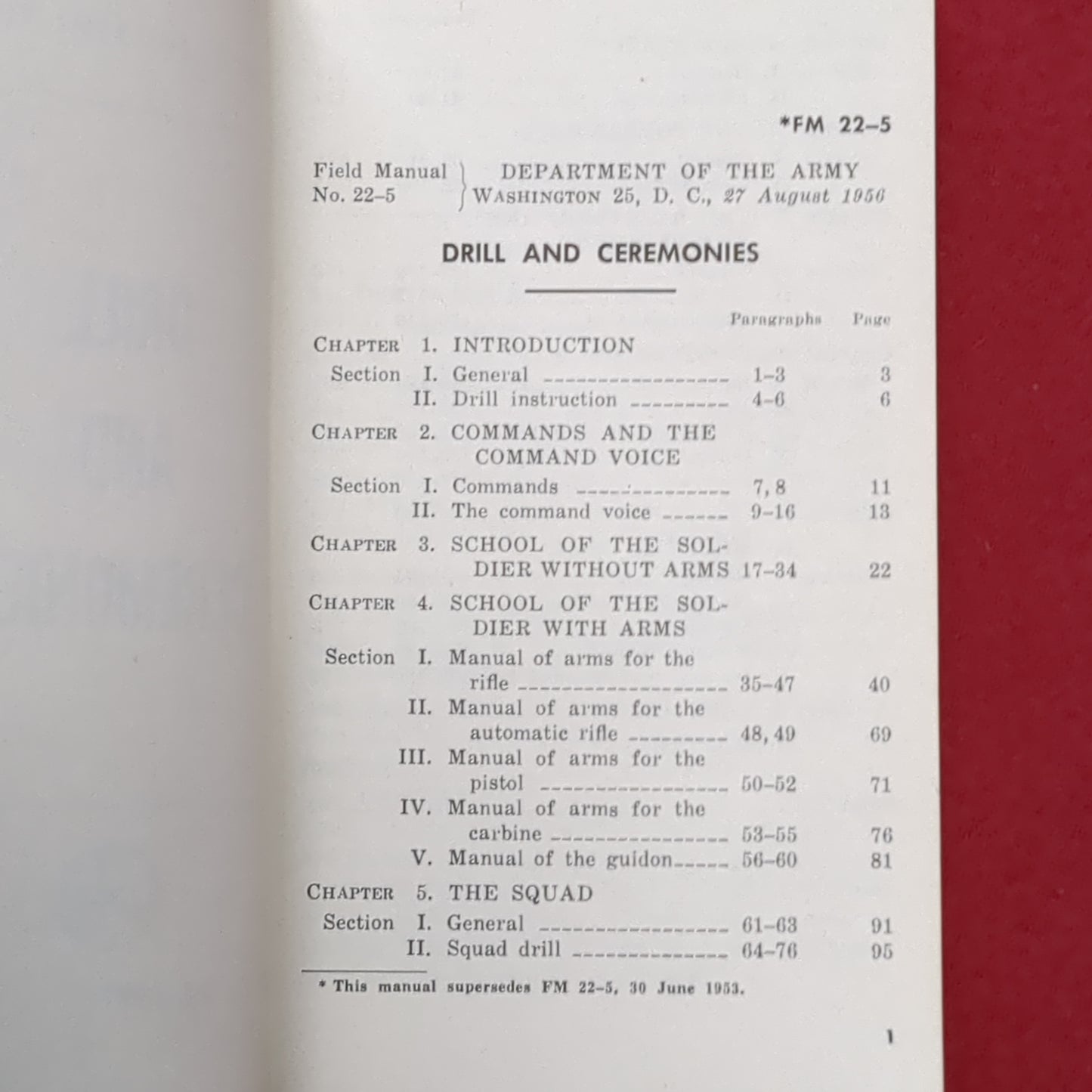 BOOK: DRILL AND CEREMONIES AUGUST 1956 (box6)