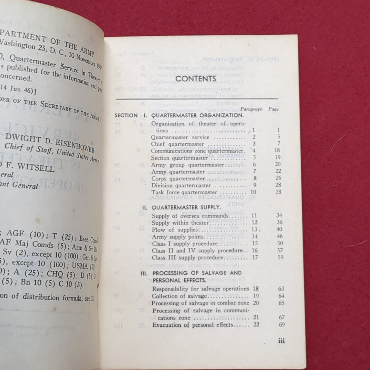 BOOK: QUARTERMASTER SERVICE IN THEATER OF OPERATIONS NOVEMBER 1947 (box6)