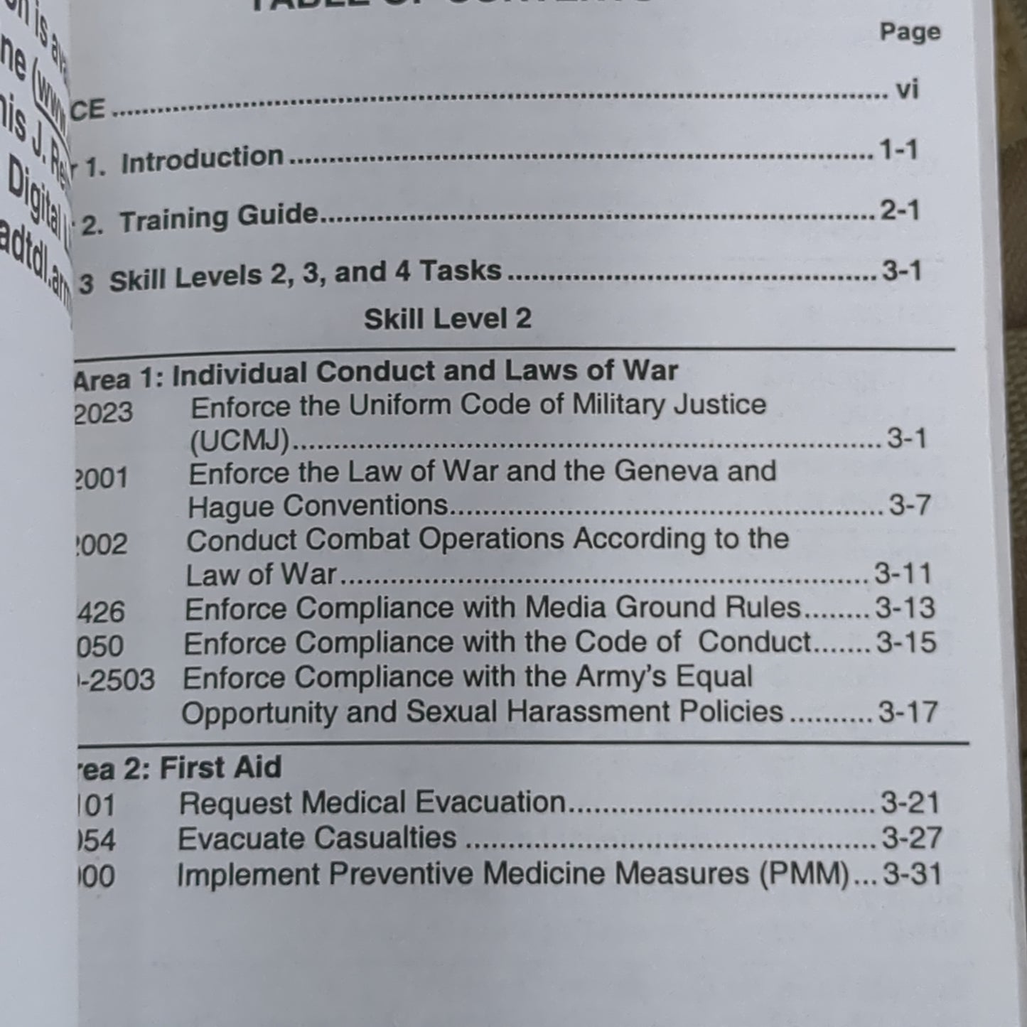 BOOK: SOLDIER'S MANIAL OF COMMON TASKS SKILL LEVEL 2, 3, AND 4 AUGUST 2003 (box8)