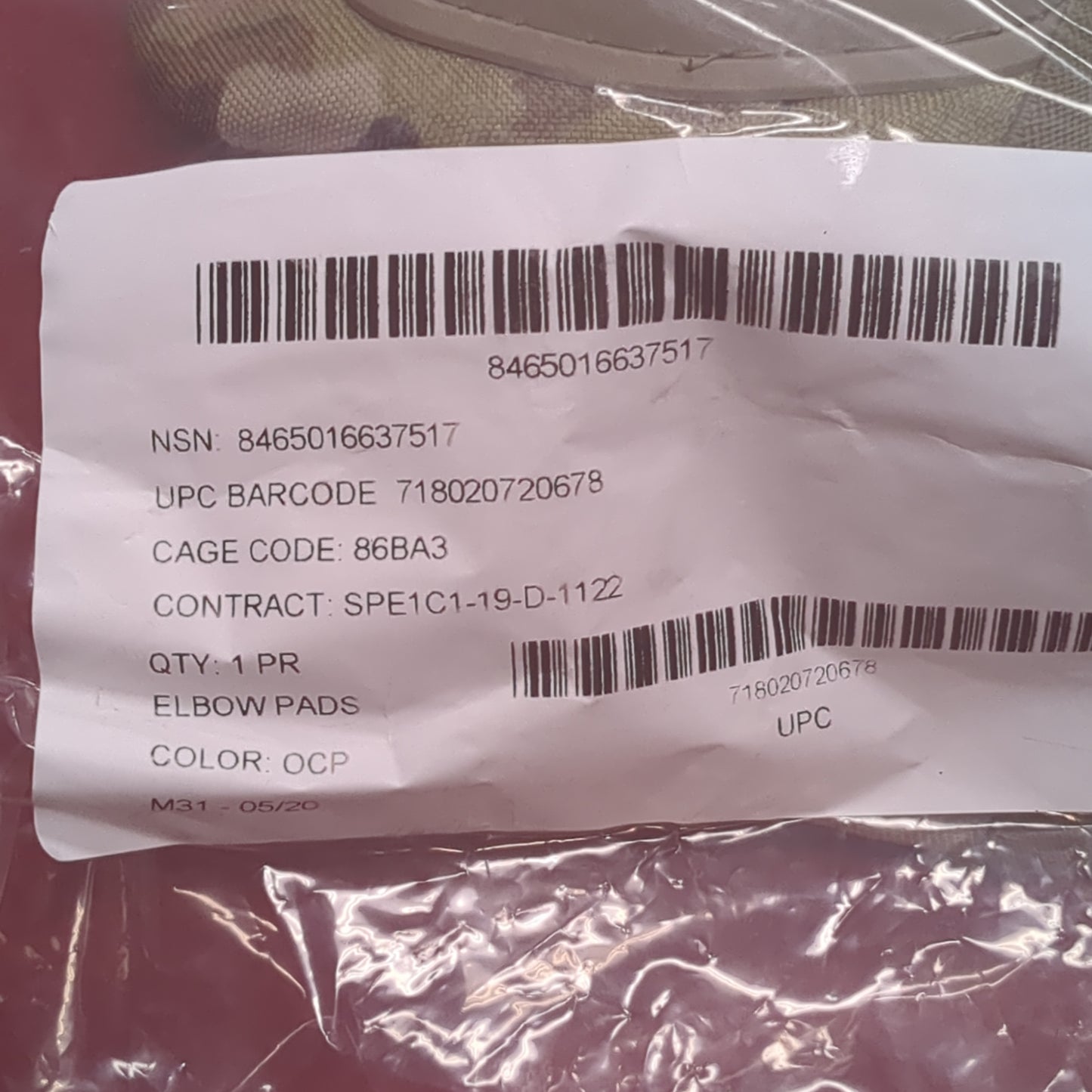 NOS SET of US Army Elbow/Knee Pads Ripple OCP Camouflage (da12-OCT179)