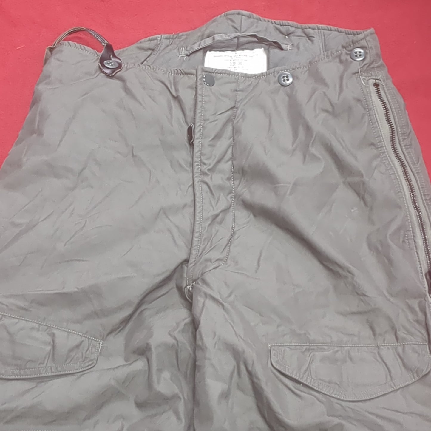 US Military F-1B Extreme Cold Weather Trousers 1982 W/O Suspenders Men's Sz 30 Excellent Condition (da13-OCT181)