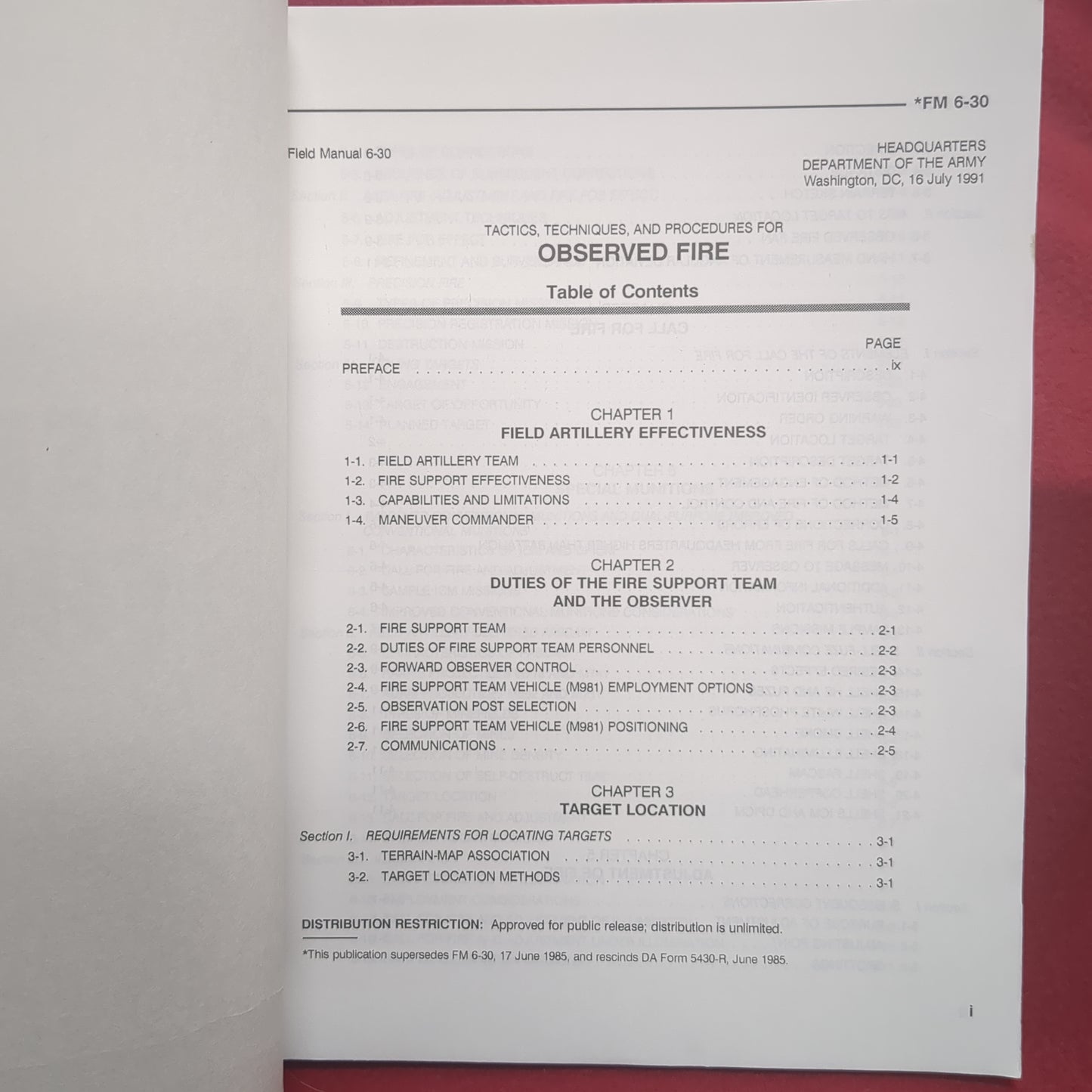 BOOK: TACTICS, TECHNIQUES, AND PROCEDURES FOR OBSERVED FIRE17 JUNE 1985 (box9)