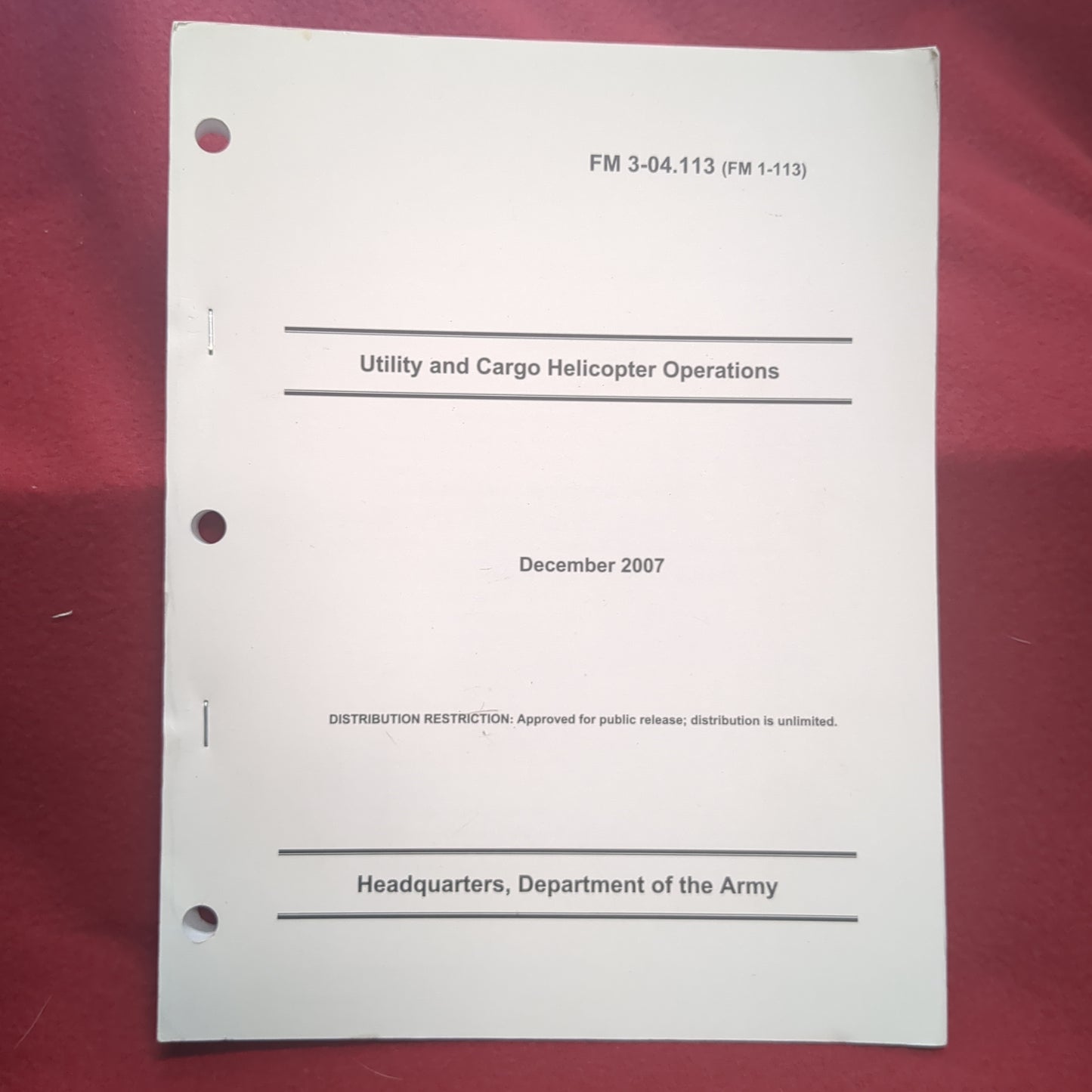 BOOK:: UTIILITY AND CARGO HELICOPTER OPERATIONS DECEMBER 2007 (box9)