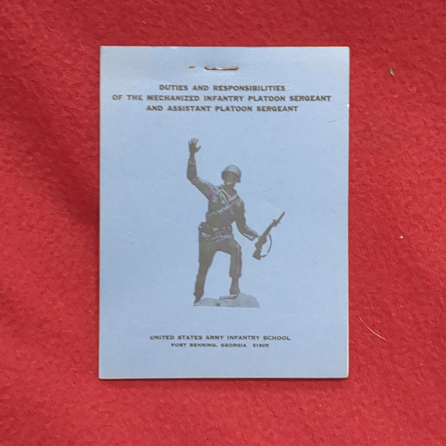BOOK: DUTIES AND RESPONSIBILITIES OF THE MECHANIZED INFANTRY PLATOON SERGENT AND ASSISTANT PLATOON SERGEANT JANUARY 1977 (box10)