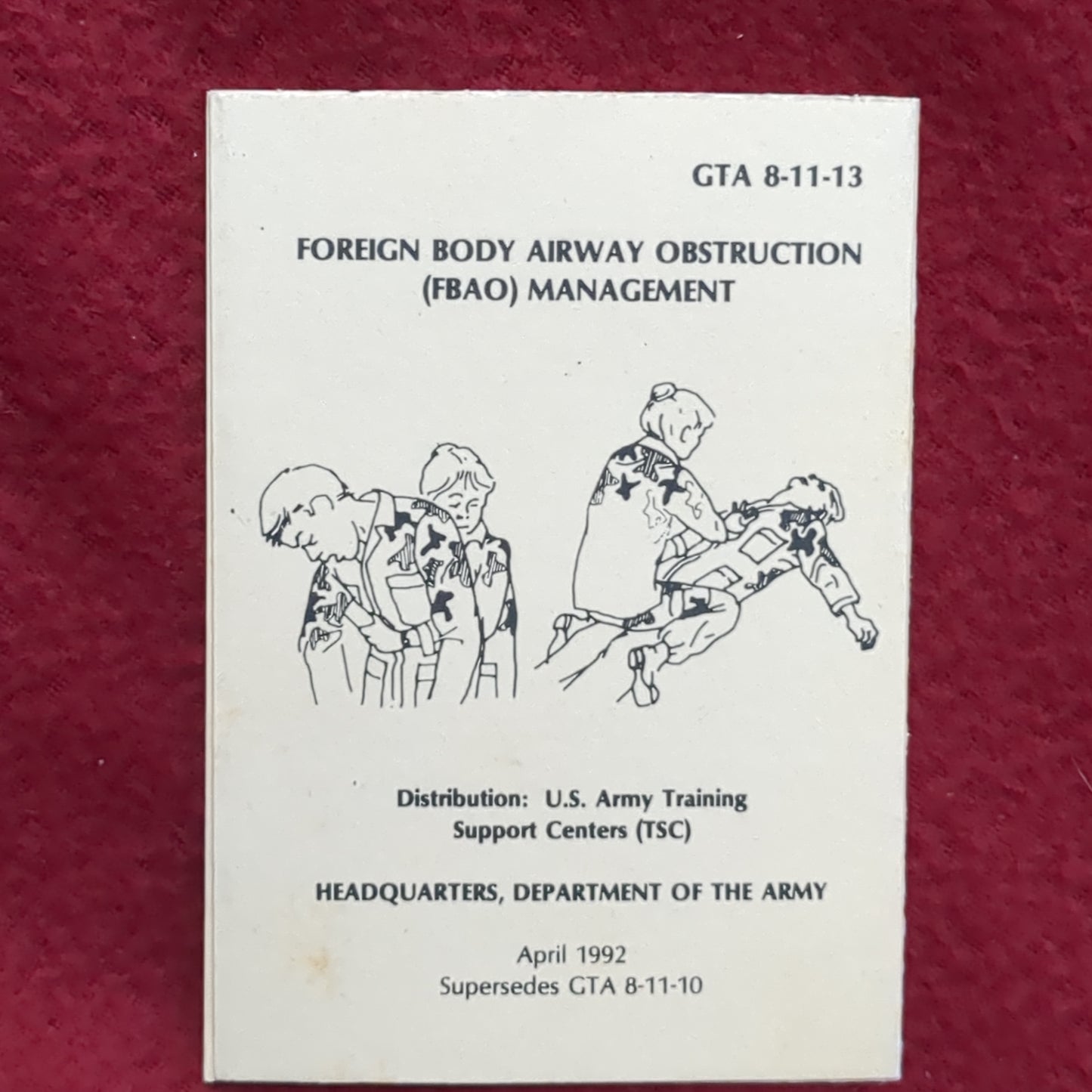 BOOK: FOREIGN BODY AIRWAY OBSTRUCTION (FBAO) MANAGMENT APRIL 1992 (box10)