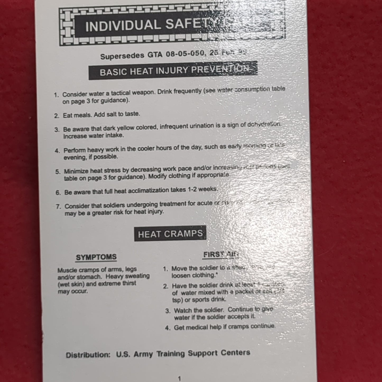 BOOK: INDIVIDUAL SAFETY CARD FEBRUARY 1999 (box10)