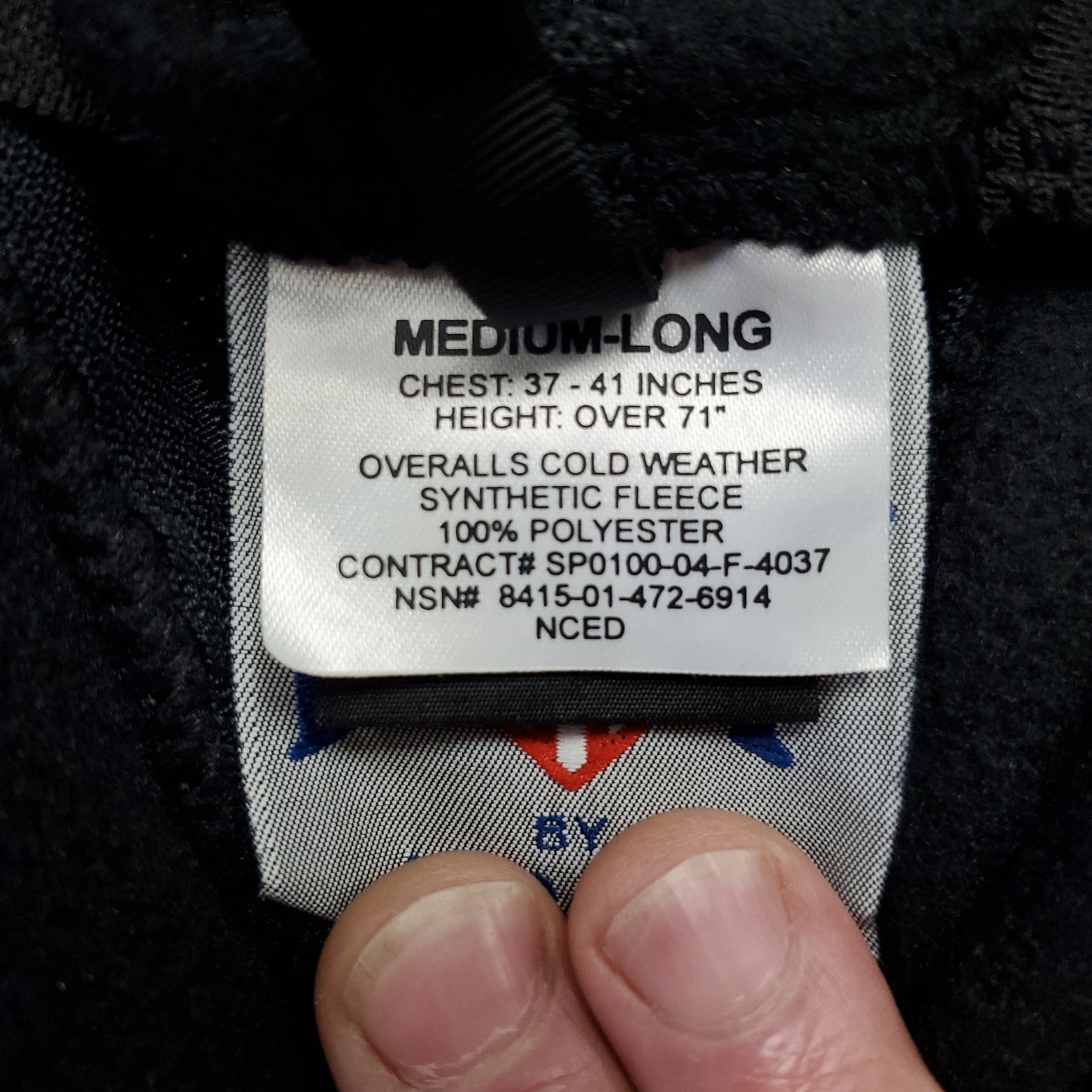 Medium Long Black Bib Coveralls w/ Suspenders Cold Weather DSCP (FL1-nov4)