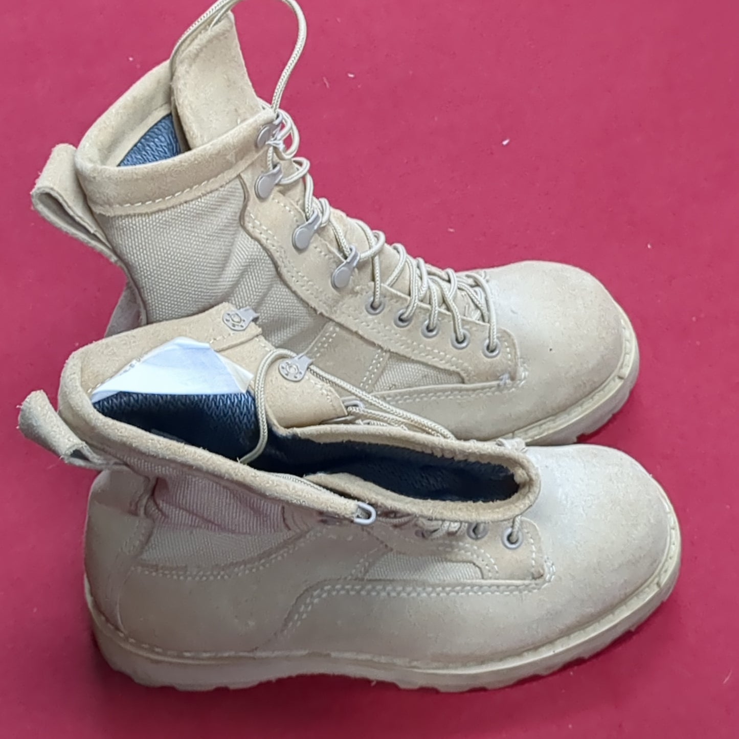 US Army 5.5 XW Bates E33500B Gore-Tex Cold Weather Combat Boots 499 Tan Used (a09- DC14-NOV30)