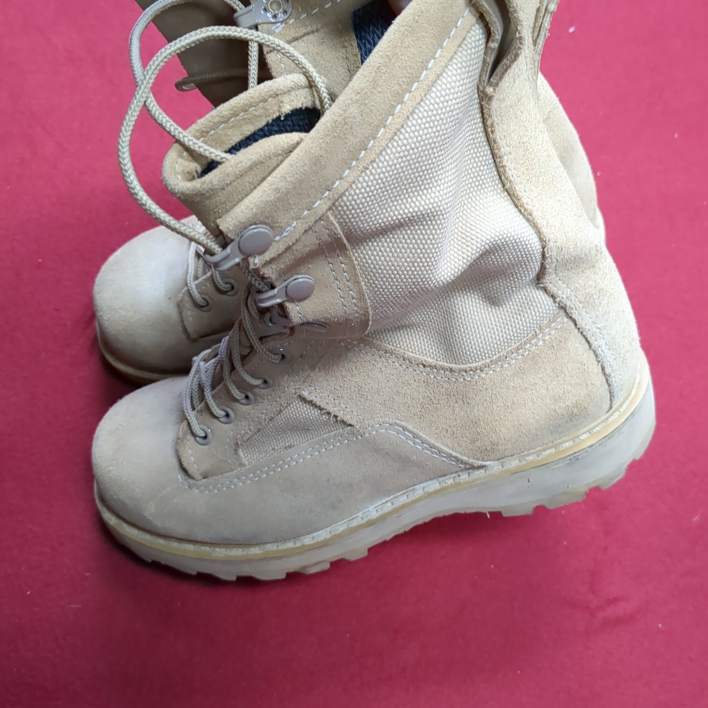 US Army 5.5 XW Bates E33500B Gore-Tex Cold Weather Combat Boots 499 Tan Used (a09- DC14-NOV30)