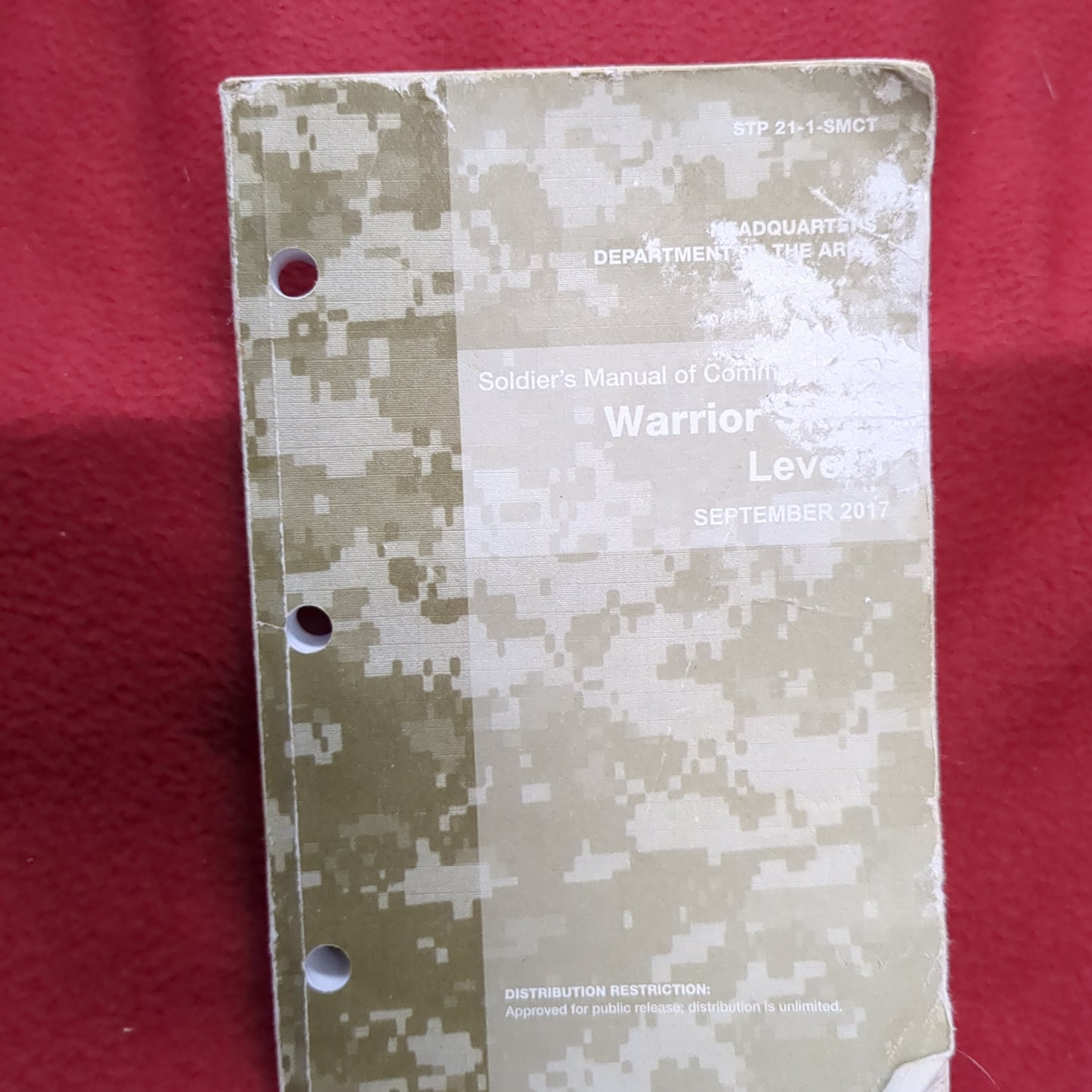 BOOK: SOLDIER'S MANUAL OF COMM. WARRIOR LEVEL SEPTEMBER 2017 (box12)
