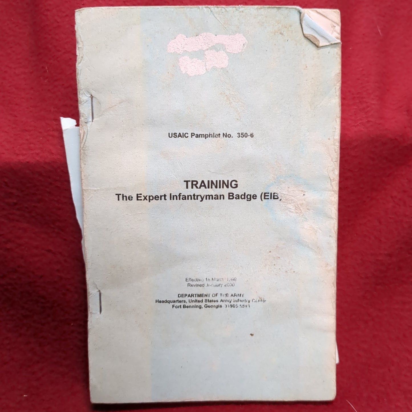 BOOK: TRAINING: THE EXPERT INFANTRYMAN BADGE (EIB) TEST JANUARY 2000 (box12)