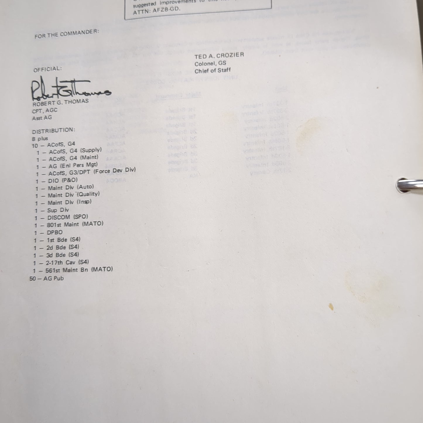 BOOK: LOGISTICS TOW FIELDING PLAN 27 APRIL 1976 (box13)