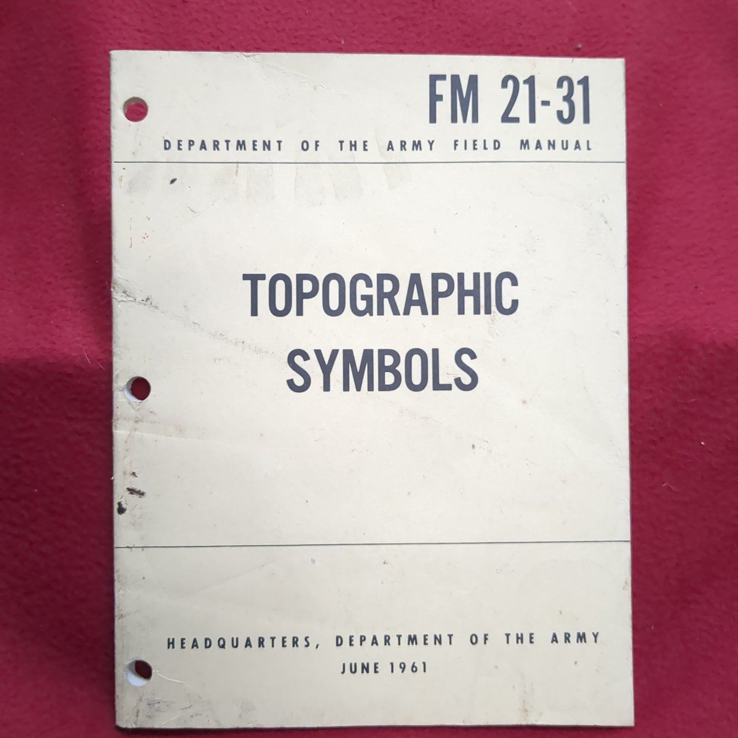 BOOK: TOPOGRAPHIC SYMBOLS JUNE 1961 (box15)