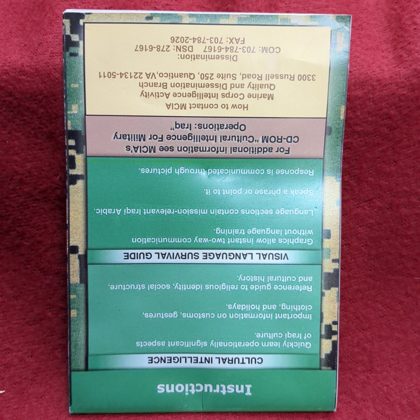 BOOK: IRAQ CULTURE SMART CARD: GUIDE FOR COMMUNICATION AND CULTURAL AWARENESS (box16)