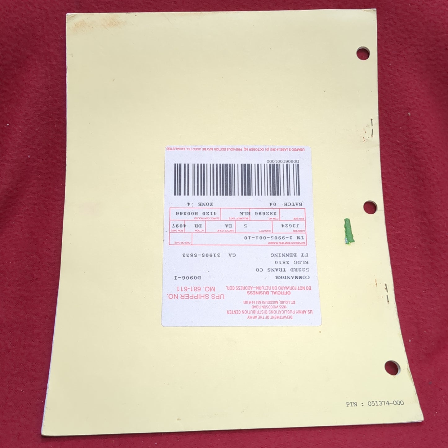 BOOK: AUGUST 1982 TECHNICAL MANUAL OPERATOR'S MANUAL FOR MARKING SET, CONTAMINATION: NUCLEAR, BIOLOGICAL, CHEMICAL (NBC) (9905-12-124-5955) (box17)