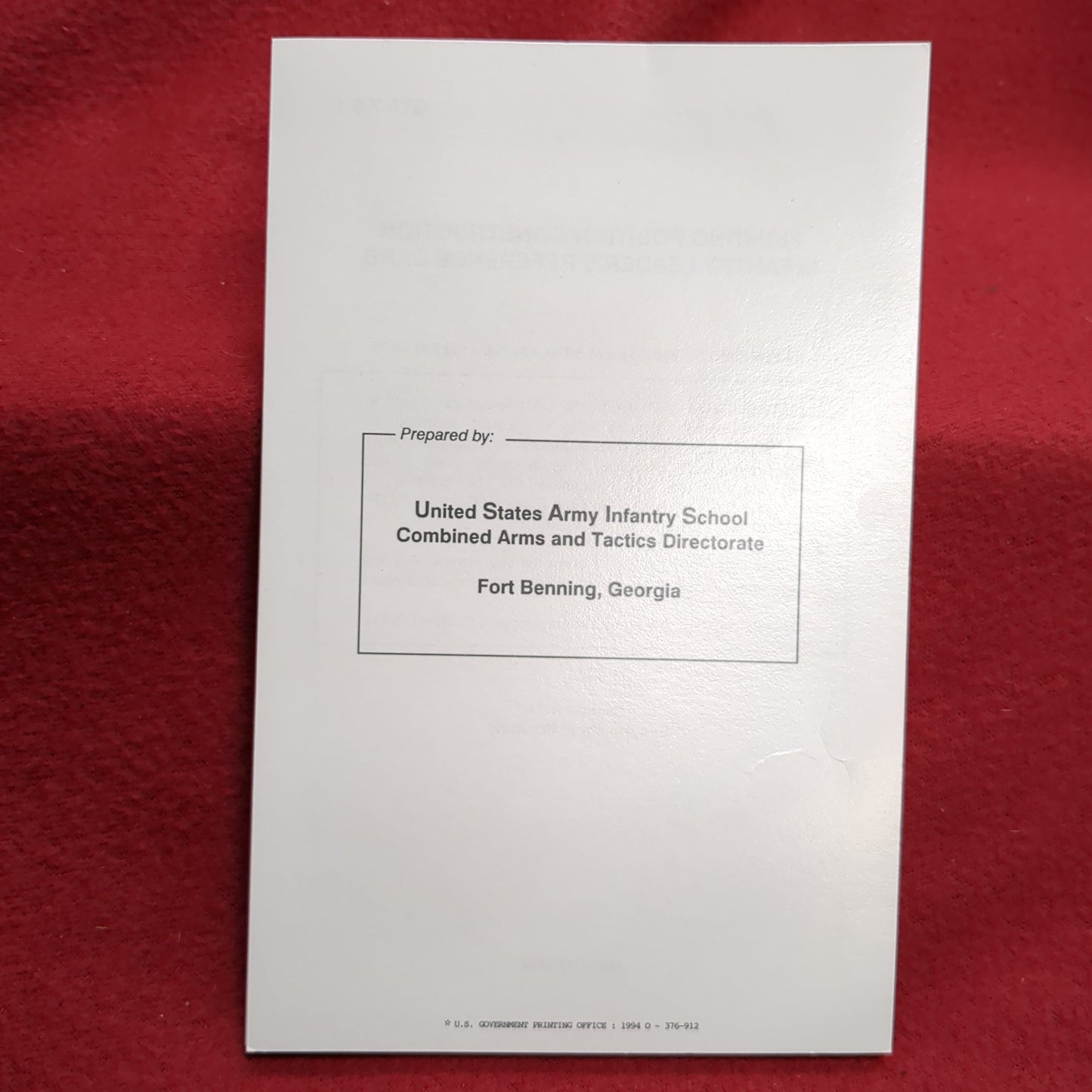 BOOK: 1994 COMBINED ARMS AND TACTICS DIRECTORATE (BOX19)